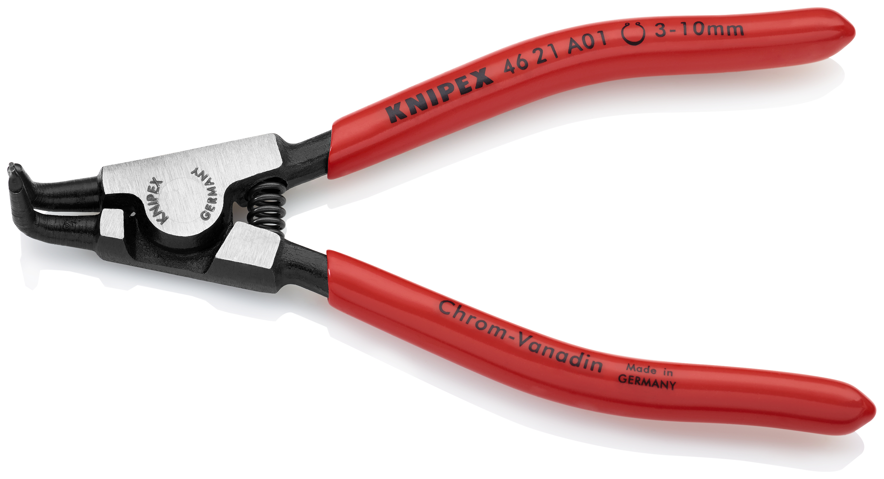 KNIPEX 46 21 A01 SB Circlip Pliers for external circlips on shafts 125 mm black atramentized with plastic coating polished