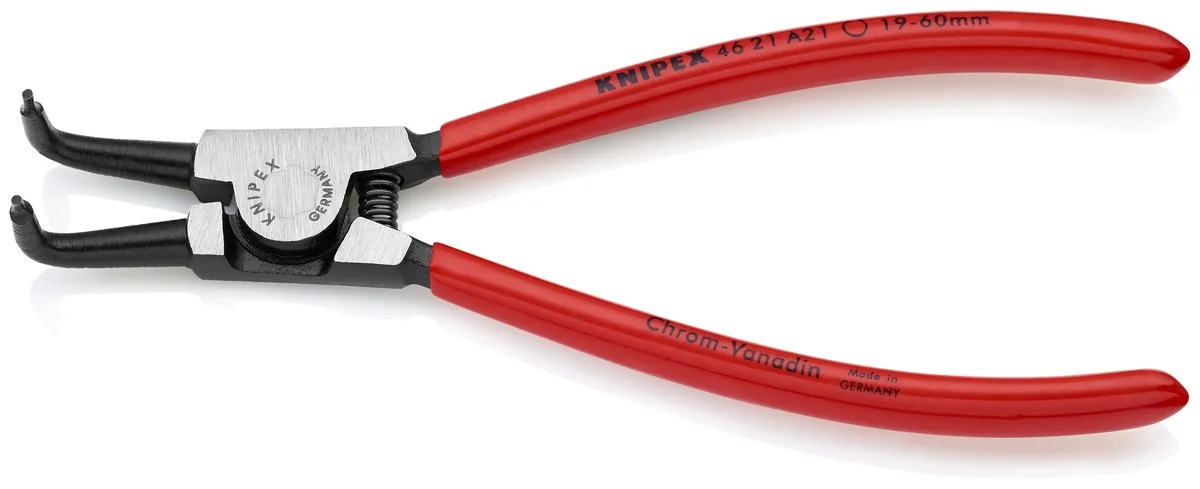 KNIPEX 46 21 A21 Circlip Pliers for external circlips on shafts 170 mm black atramentized with plastic coating polished thumbnail 3