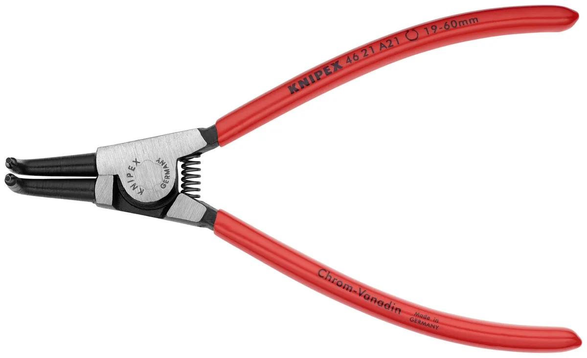KNIPEX 46 21 A21 Circlip Pliers for external circlips on shafts 170 mm black atramentized with plastic coating polished thumbnail 6