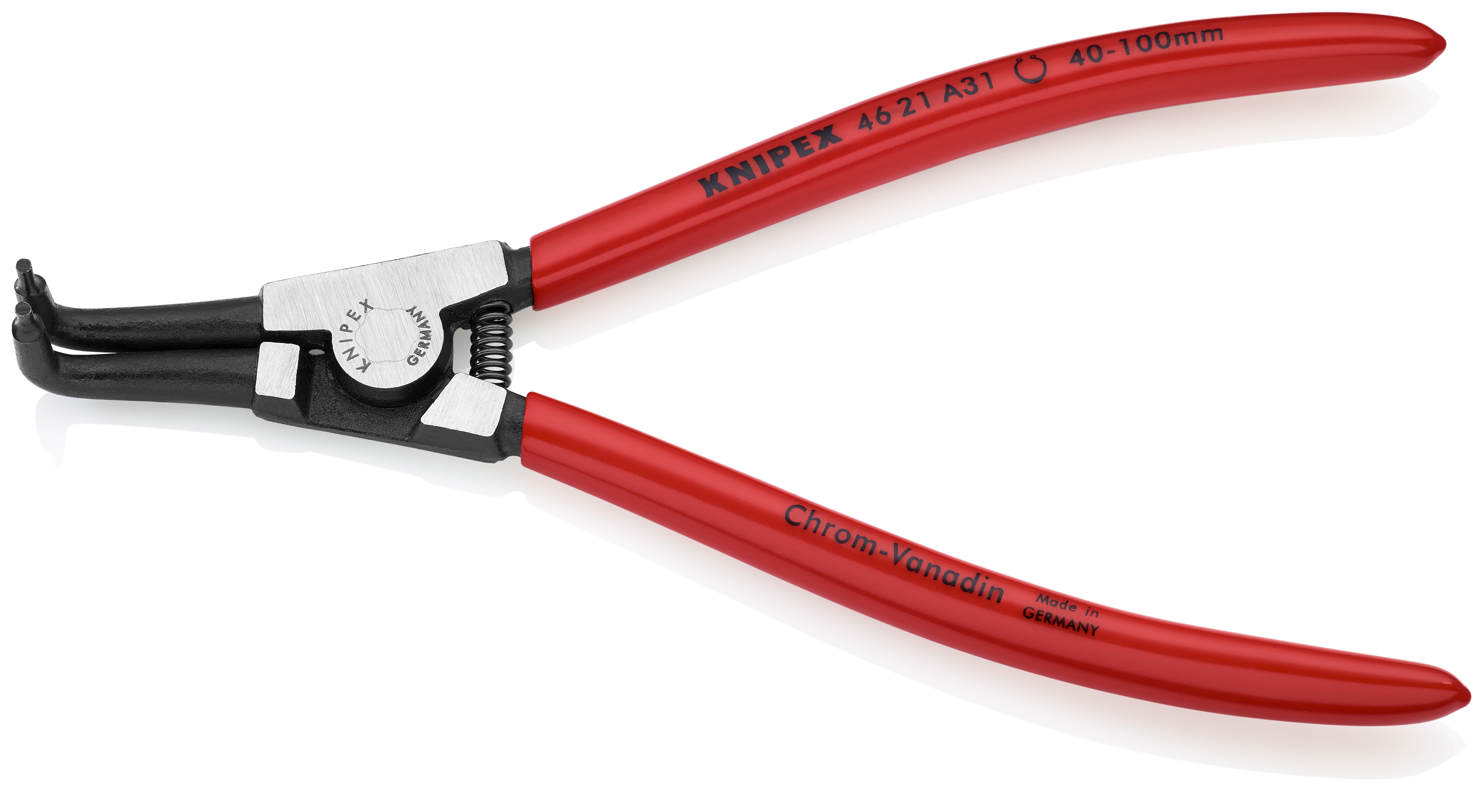 KNIPEX 46 21 A31 SB Circlip Pliers for external circlips on shafts 200 mm black atramentized with plastic coating polished