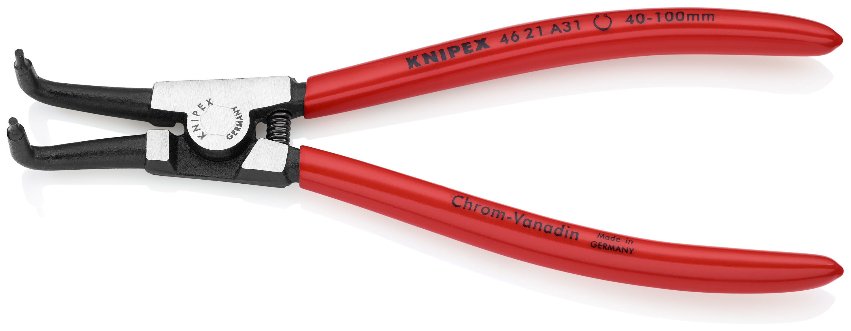 KNIPEX 46 21 A31 SB Circlip Pliers for external circlips on shafts 200 mm black atramentized with plastic coating polished thumbnail 2