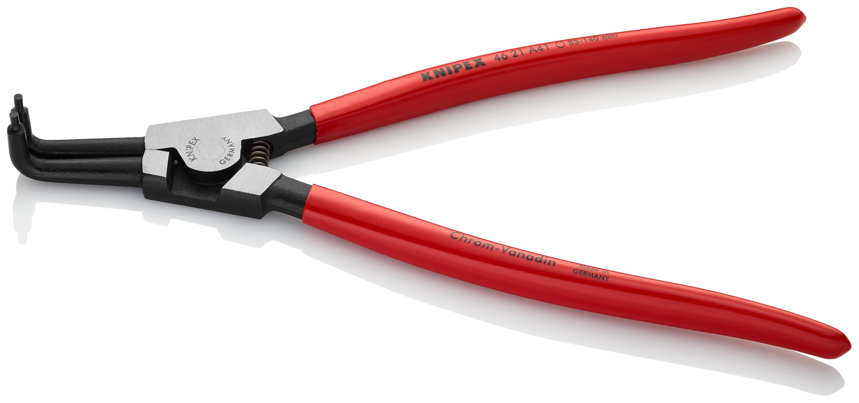 KNIPEX 46 21 A41 SB Circlip Pliers for external circlips on shafts 300 mm black atramentized with plastic coating polished