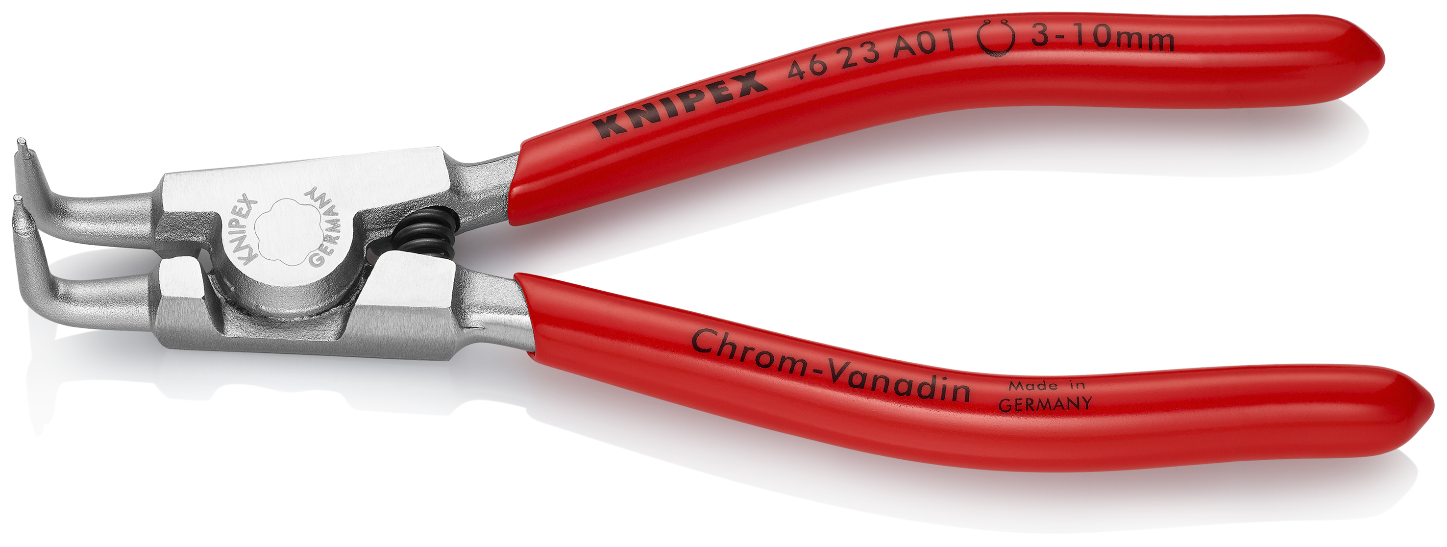 KNIPEX 46 23 A01 Circlip Pliers for external circlips on shafts 125 mm chrome-plated with plastic coating chrome-plated thumbnail 2