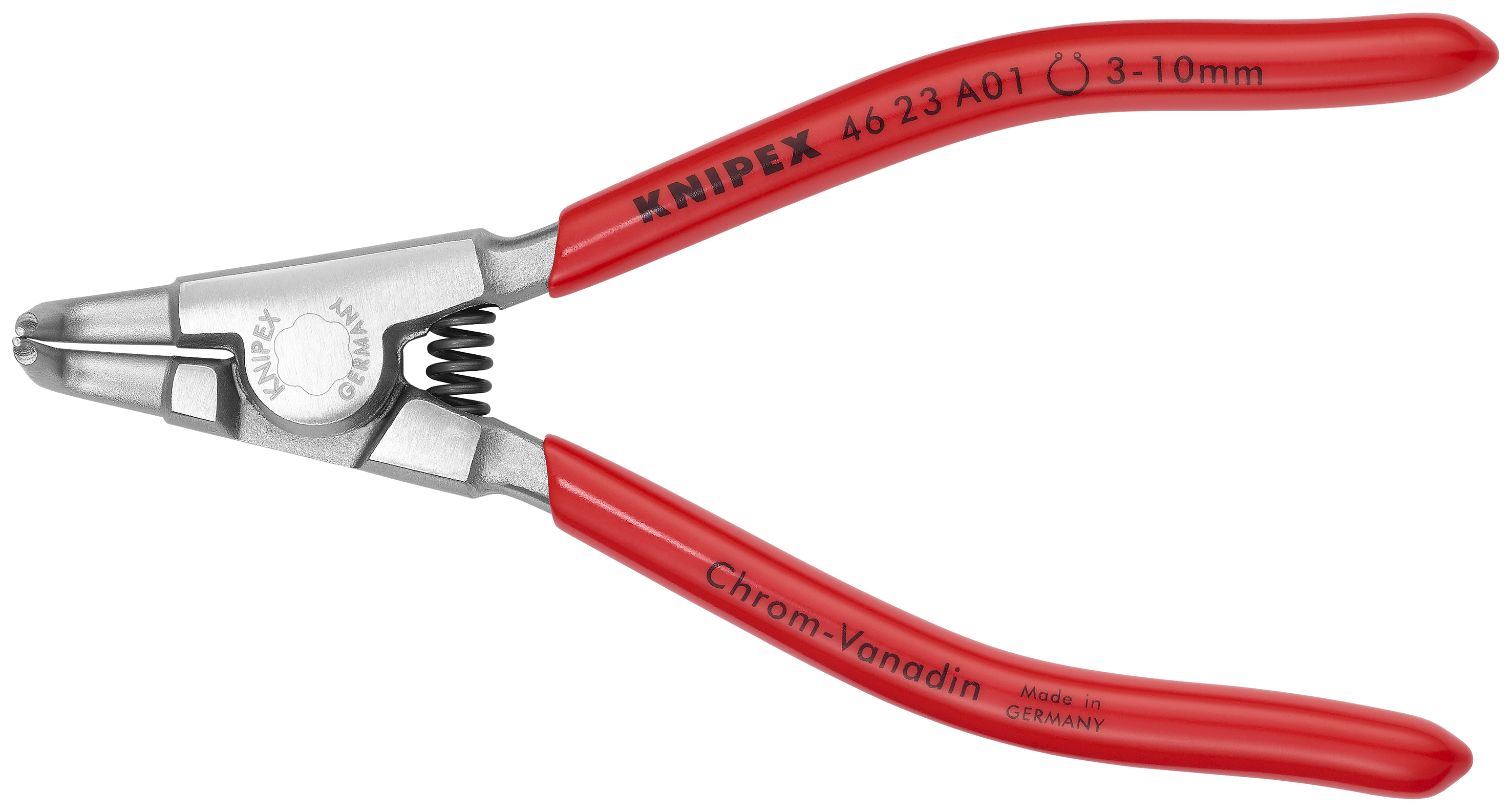 KNIPEX 46 23 A01 Circlip Pliers for external circlips on shafts 125 mm chrome-plated with plastic coating chrome-plated thumbnail 3