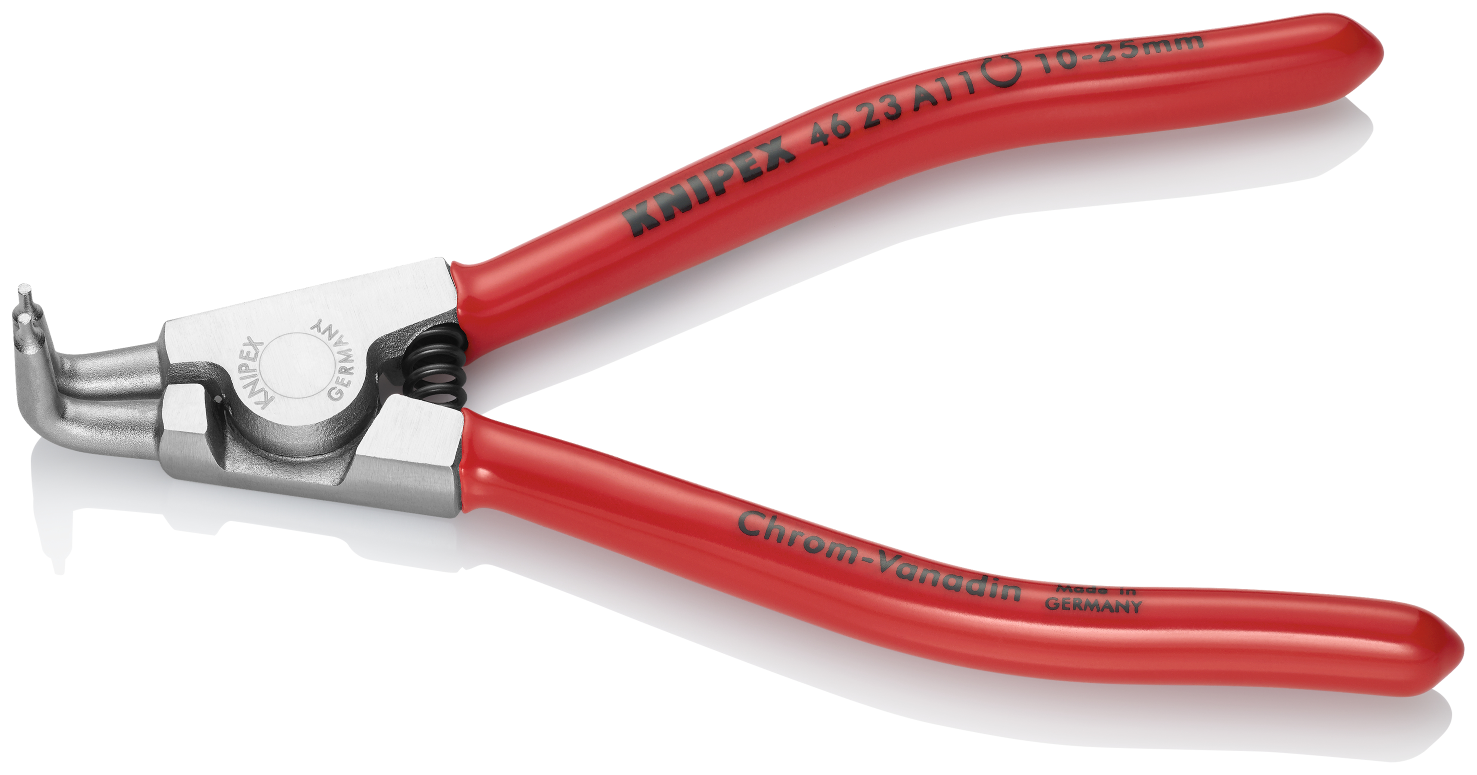 KNIPEX 46 23 A11 Circlip Pliers for external circlips on shafts 125 mm chrome-plated with plastic coating chrome-plated