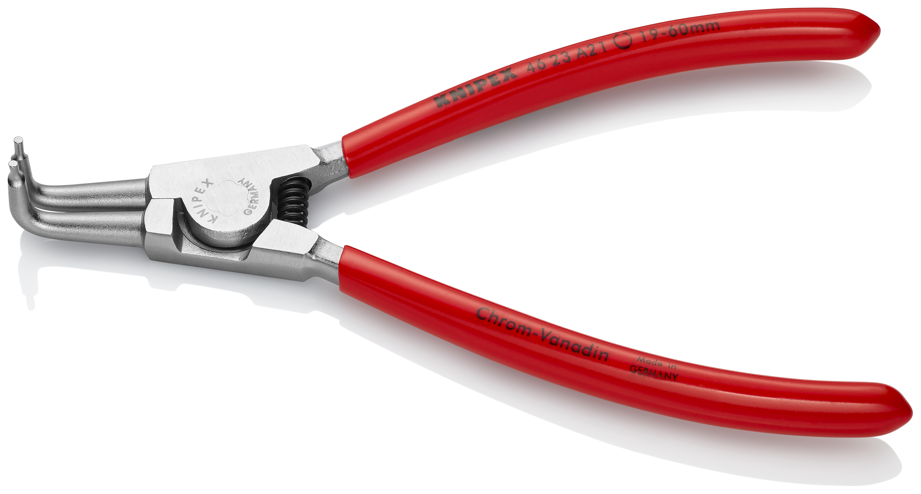 KNIPEX 46 23 A21 Circlip Pliers for external circlips on shafts 170 mm chrome-plated with plastic coating chrome-plated