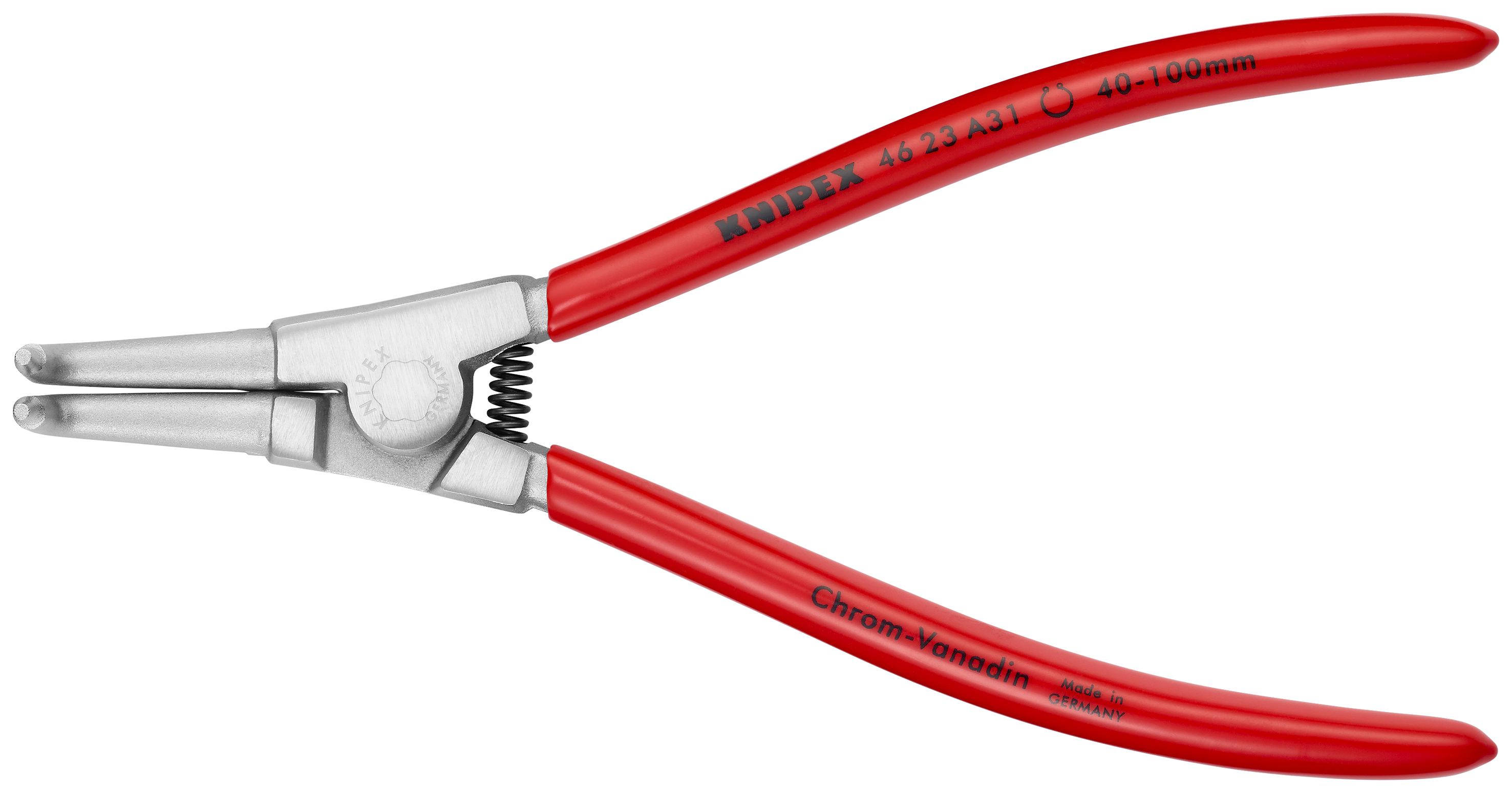 KNIPEX 46 23 A31 Circlip Pliers for external circlips on shafts 200 mm chrome-plated with plastic coating chrome-plated thumbnail 3
