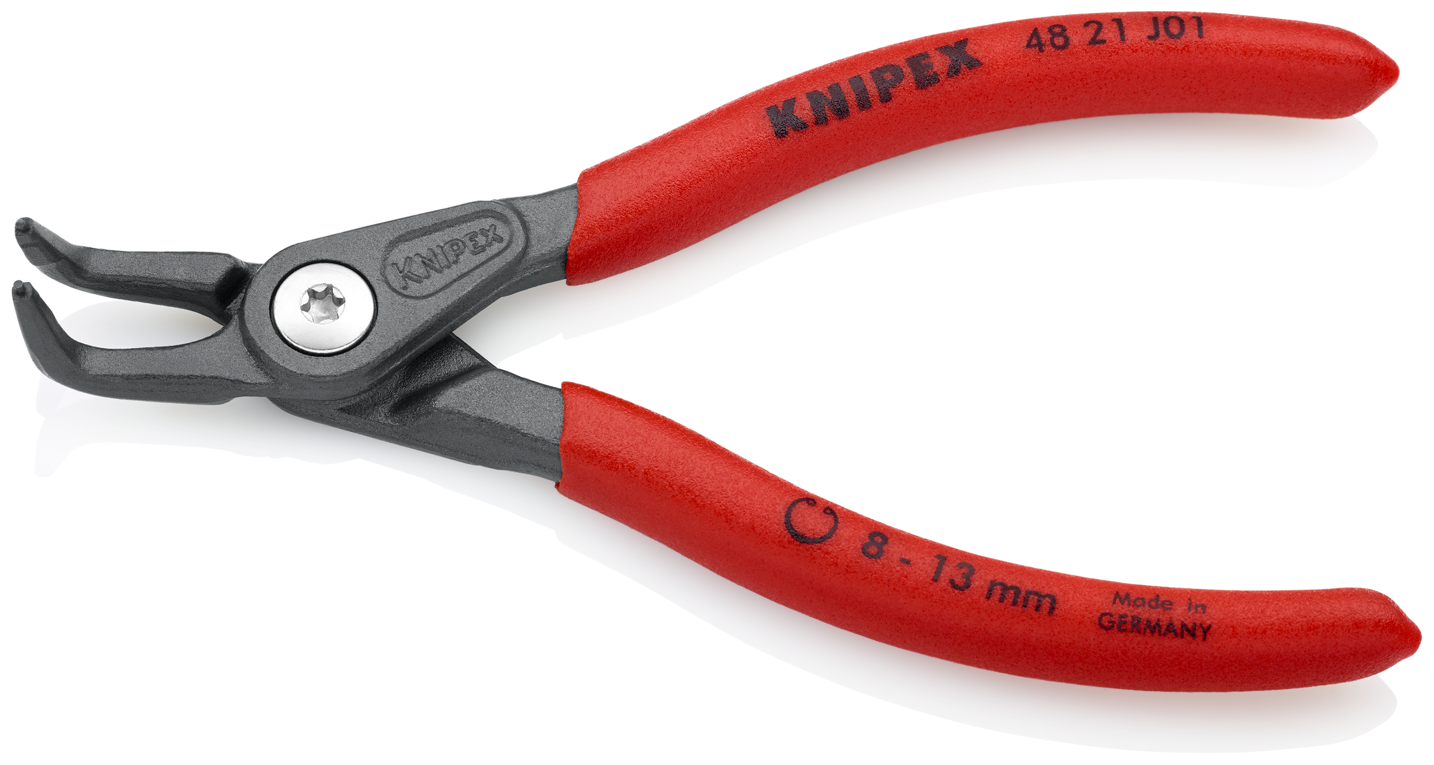 KNIPEX 48 21 J01 Precision Circlip Pliers for internal circlips in bore holes 130 mm grey atramentized with non-slip plastic coating thumbnail 2