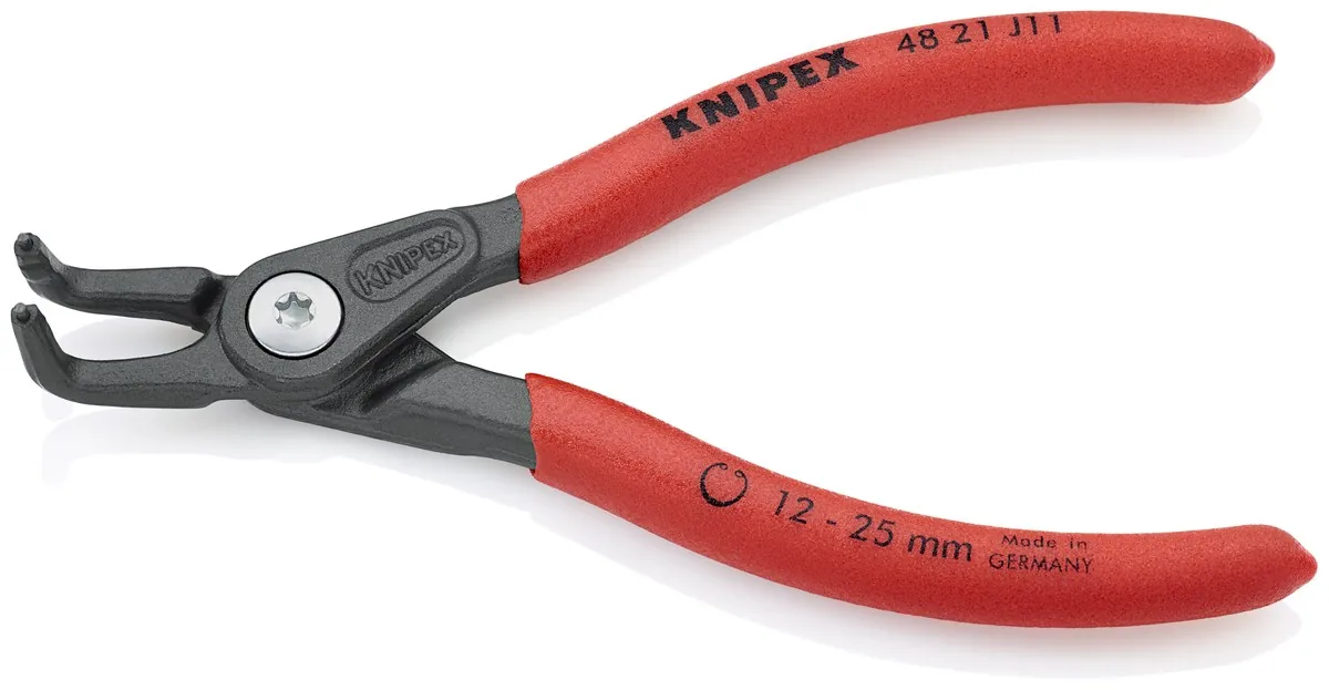 KNIPEX 48 21 J11 Precision Circlip Pliers for internal circlips in bore holes 130 mm grey atramentized with non-slip plastic coating thumbnail 2