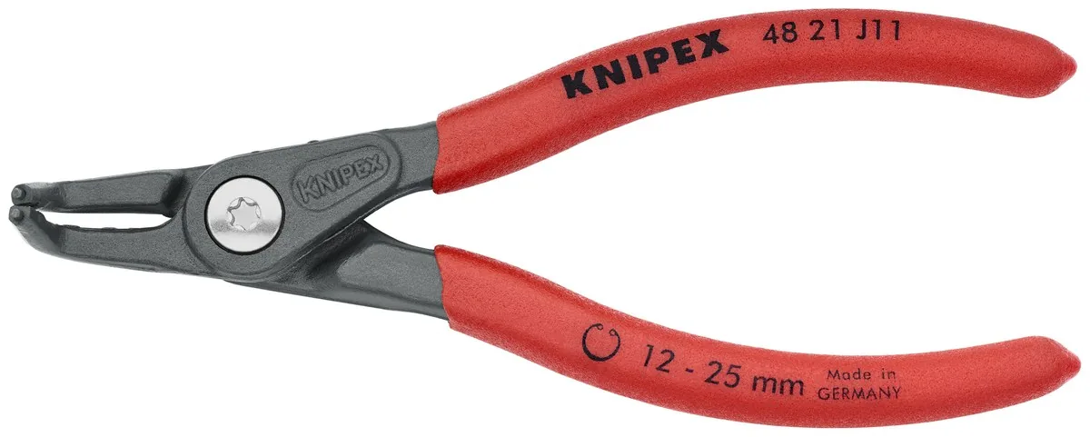 KNIPEX 48 21 J11 Precision Circlip Pliers for internal circlips in bore holes 130 mm grey atramentized with non-slip plastic coating thumbnail 3