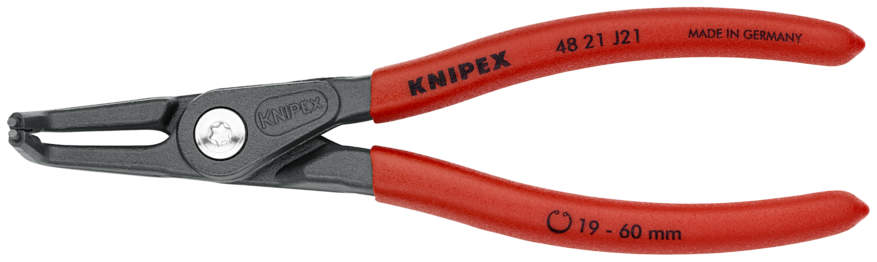 KNIPEX 48 21 J21 SB Precision Circlip Pliers for internal circlips in bore holes 165 mm grey atramentized with non-slip plastic coating thumbnail 4