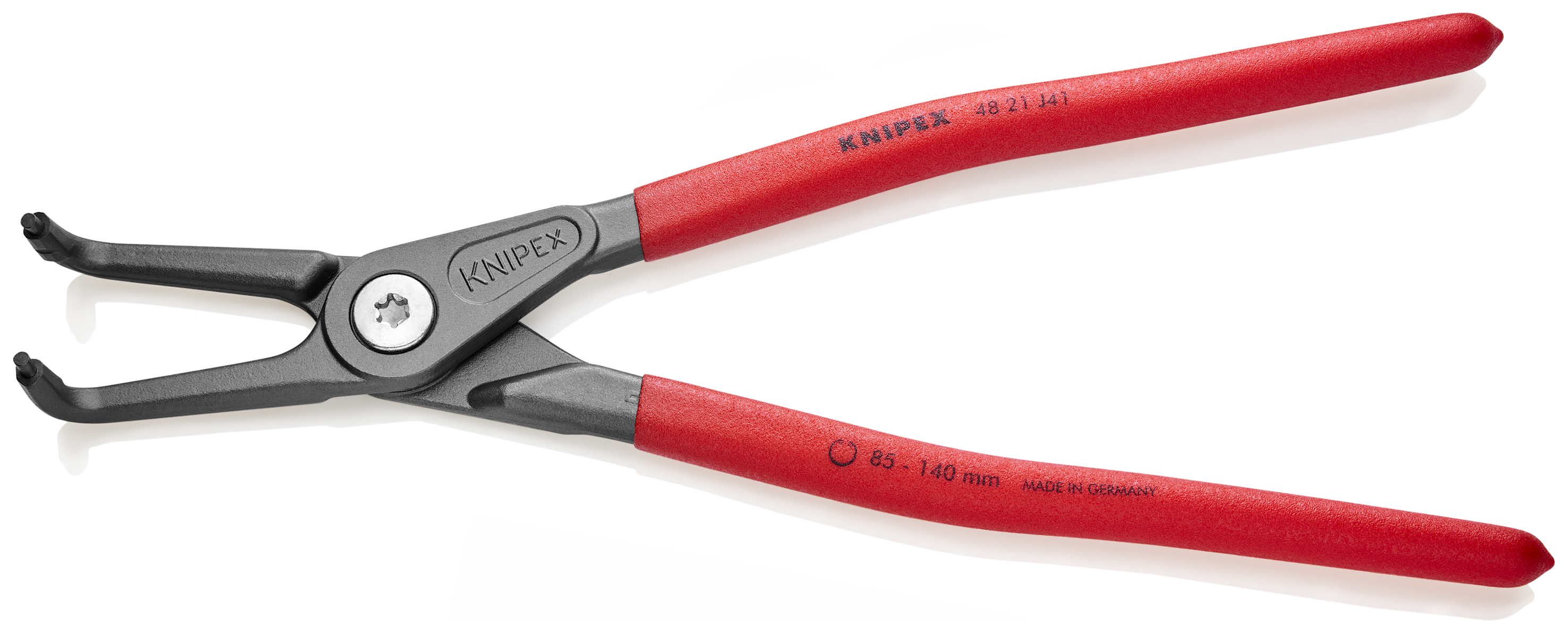 KNIPEX 48 21 J41 SB Precision Circlip Pliers for internal circlips in bore holes 305 mm grey atramentized with non-slip plastic coating thumbnail 2