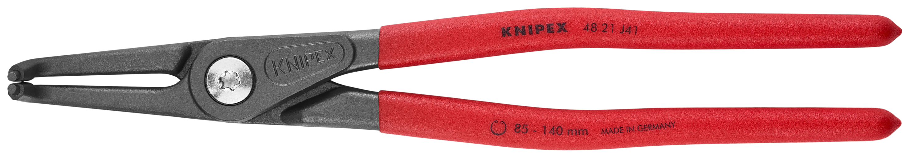 KNIPEX 48 21 J41 SB Precision Circlip Pliers for internal circlips in bore holes 305 mm grey atramentized with non-slip plastic coating thumbnail 4