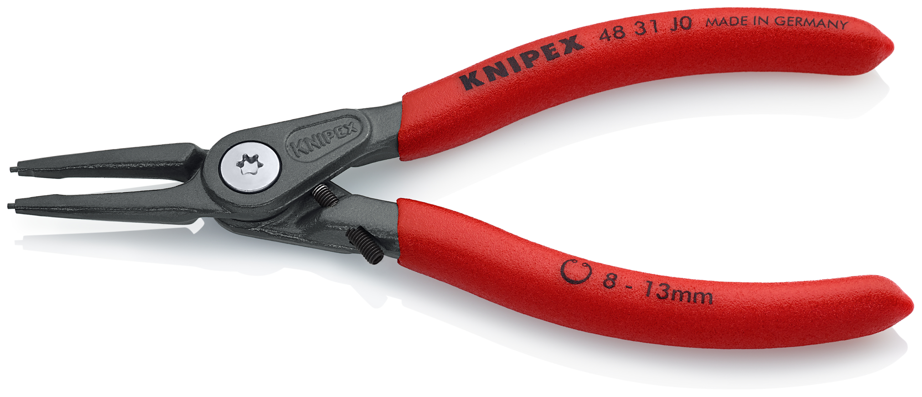 KNIPEX 48 31 J0 Precision Circlip Pliers for internal circlips in bore holes with overexpansion guard 140 mm grey atramentized with non-slip plastic coating thumbnail 2