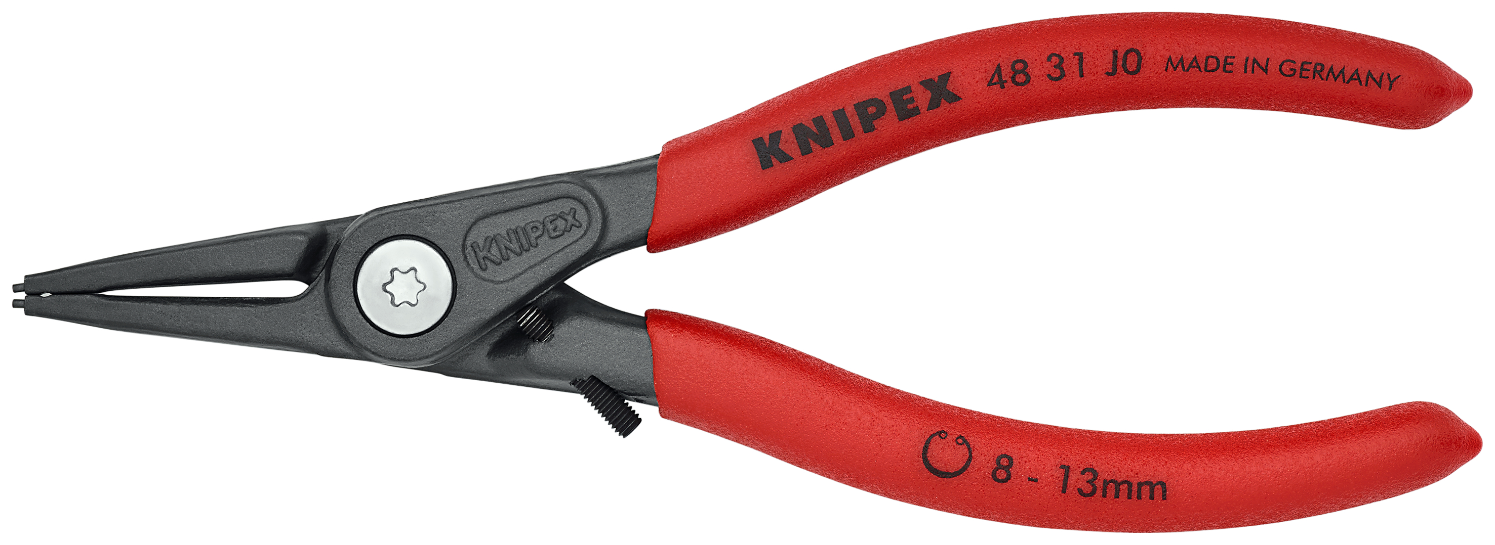 KNIPEX 48 31 J0 Precision Circlip Pliers for internal circlips in bore holes with overexpansion guard 140 mm grey atramentized with non-slip plastic coating thumbnail 4