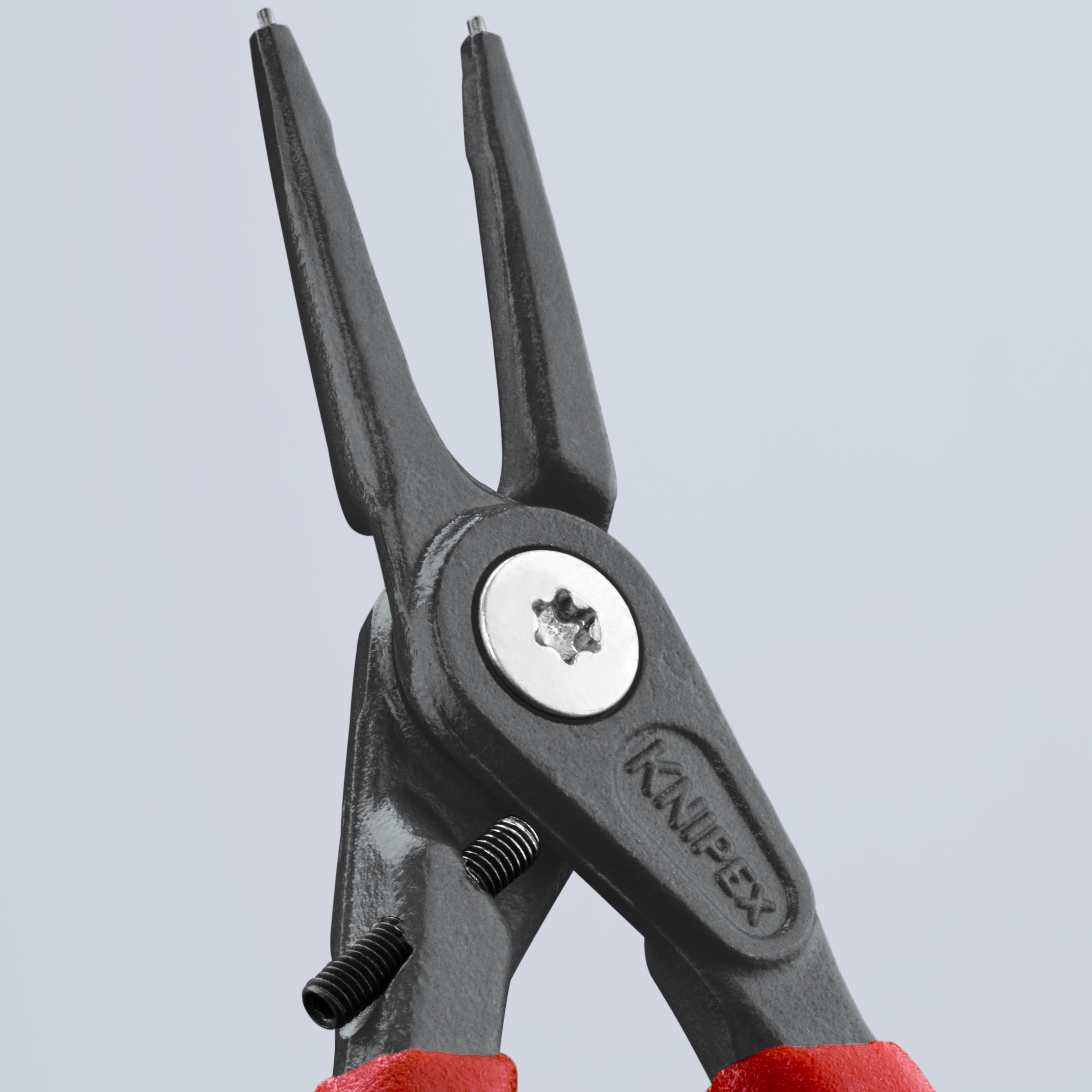 KNIPEX 48 31 J0 Precision Circlip Pliers for internal circlips in bore holes with overexpansion guard 140 mm grey atramentized with non-slip plastic coating thumbnail 3