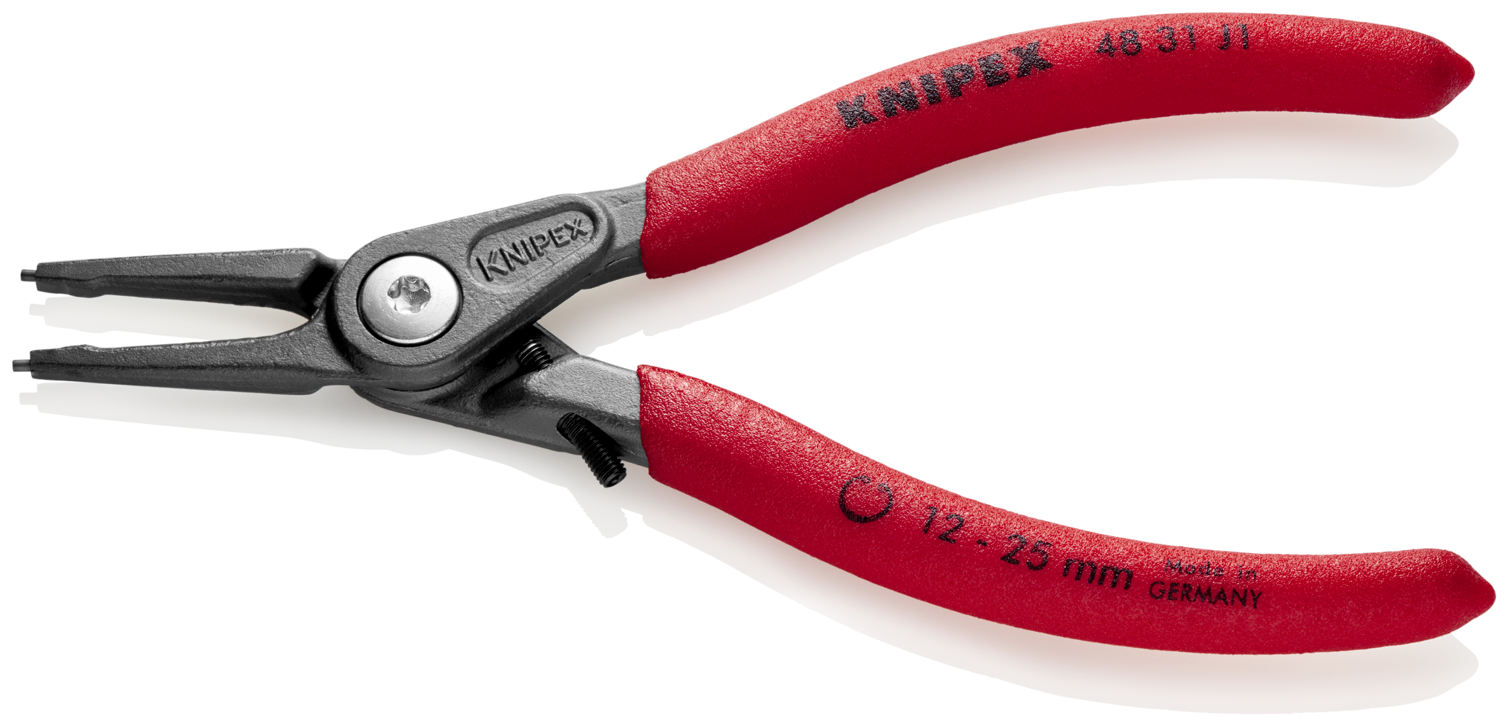 KNIPEX 48 31 J1 Precision Circlip Pliers for internal circlips in bore holes with overexpansion guard 140 mm grey atramentized with non-slip plastic coating thumbnail 2