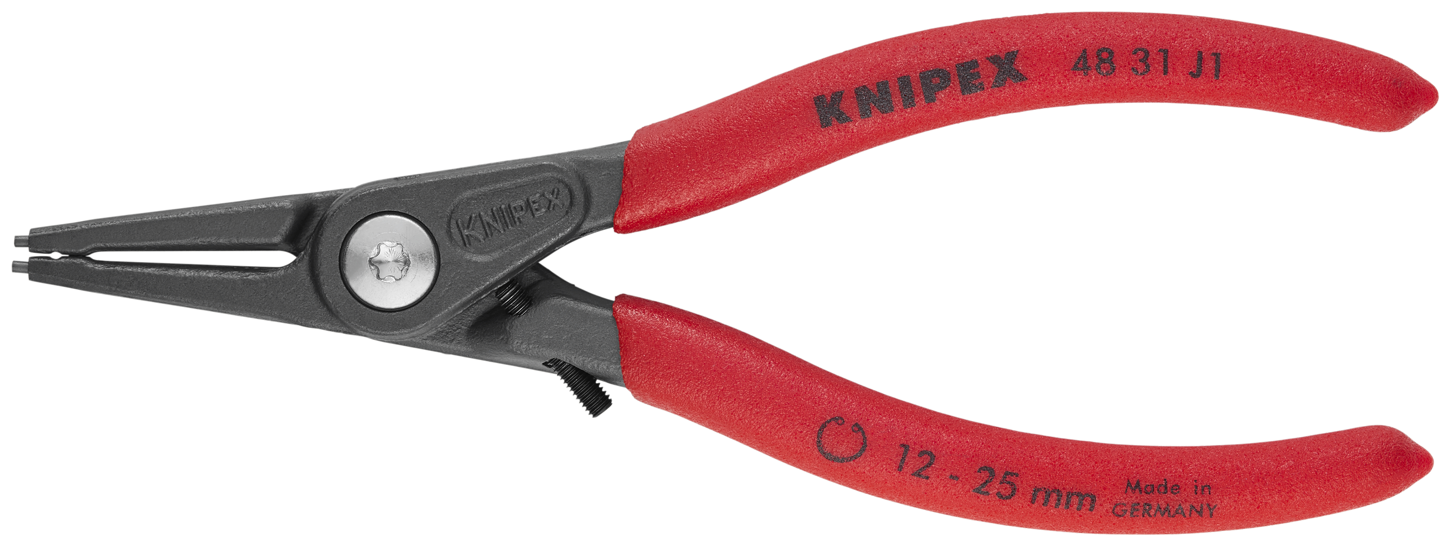 KNIPEX 48 31 J1 Precision Circlip Pliers for internal circlips in bore holes with overexpansion guard 140 mm grey atramentized with non-slip plastic coating thumbnail 3