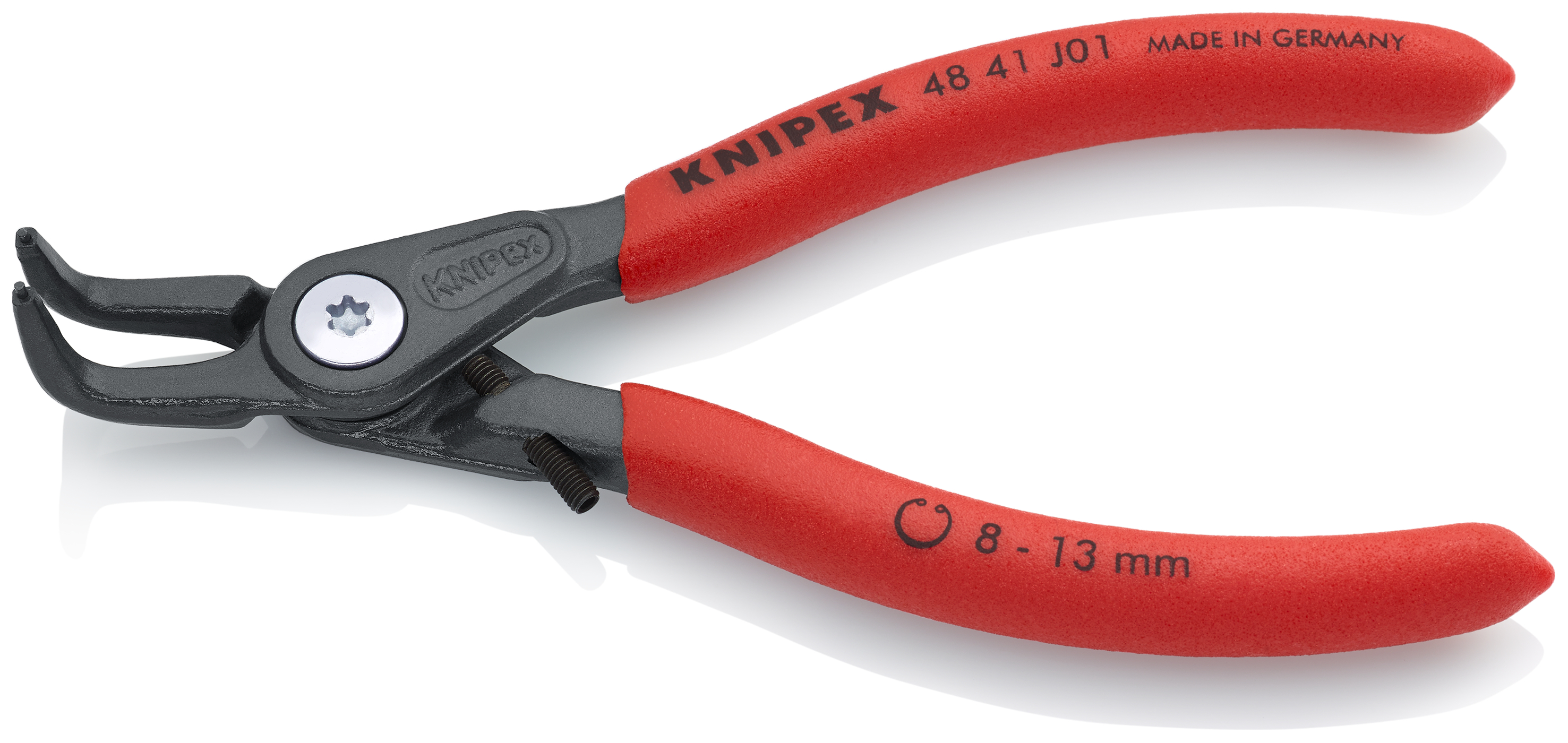 KNIPEX 48 41 J01 Precision Circlip Pliers for internal circlips in bore holes 130 mm grey atramentized with non-slip plastic coating thumbnail 2