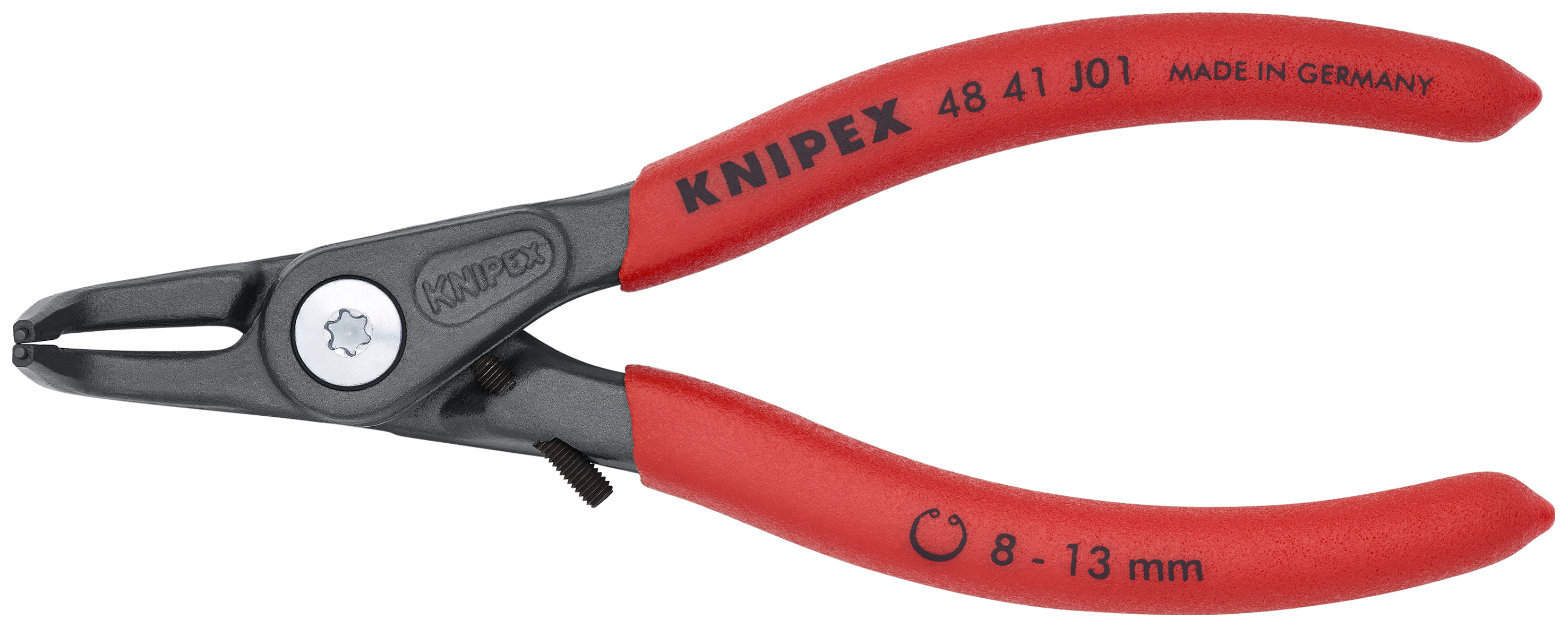 KNIPEX 48 41 J01 Precision Circlip Pliers for internal circlips in bore holes 130 mm grey atramentized with non-slip plastic coating thumbnail 3