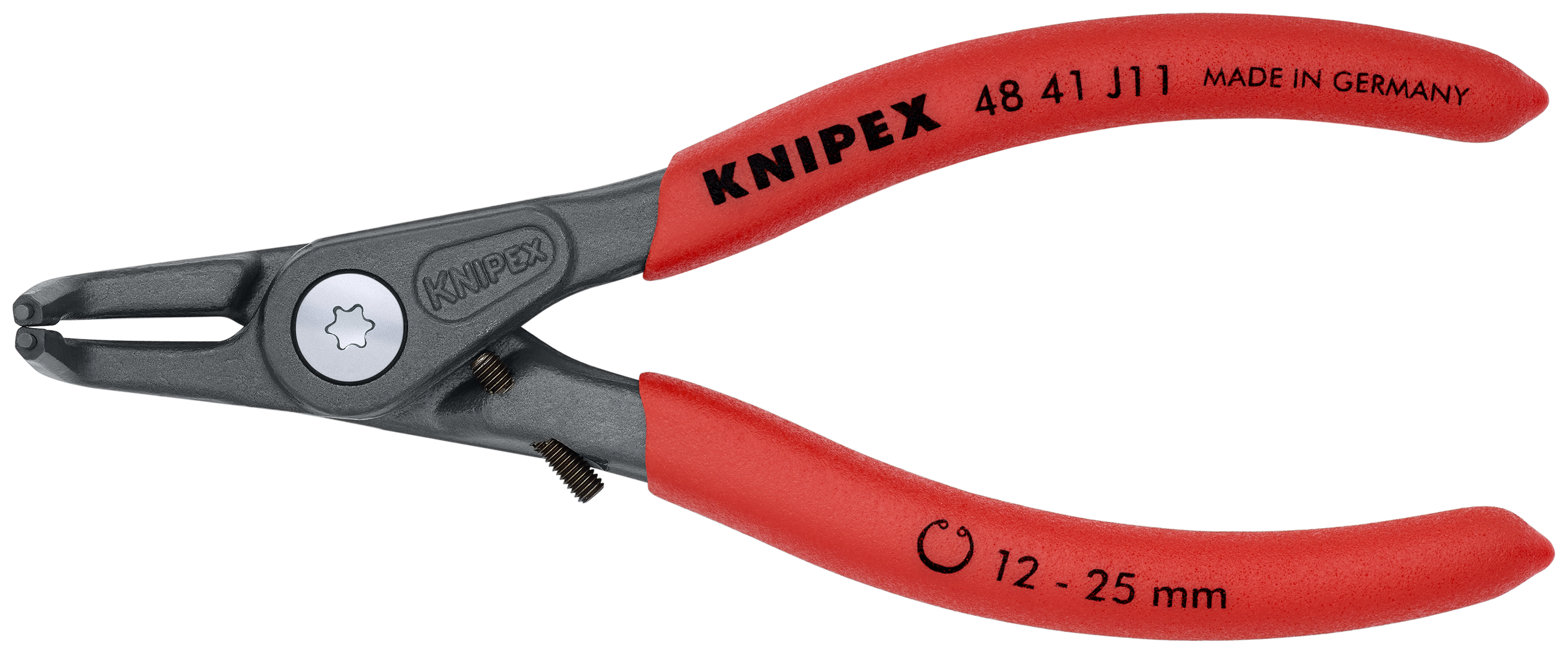 KNIPEX 48 41 J11 Precision Circlip Pliers for internal circlips in bore holes 130 mm grey atramentized with non-slip plastic coating thumbnail 5