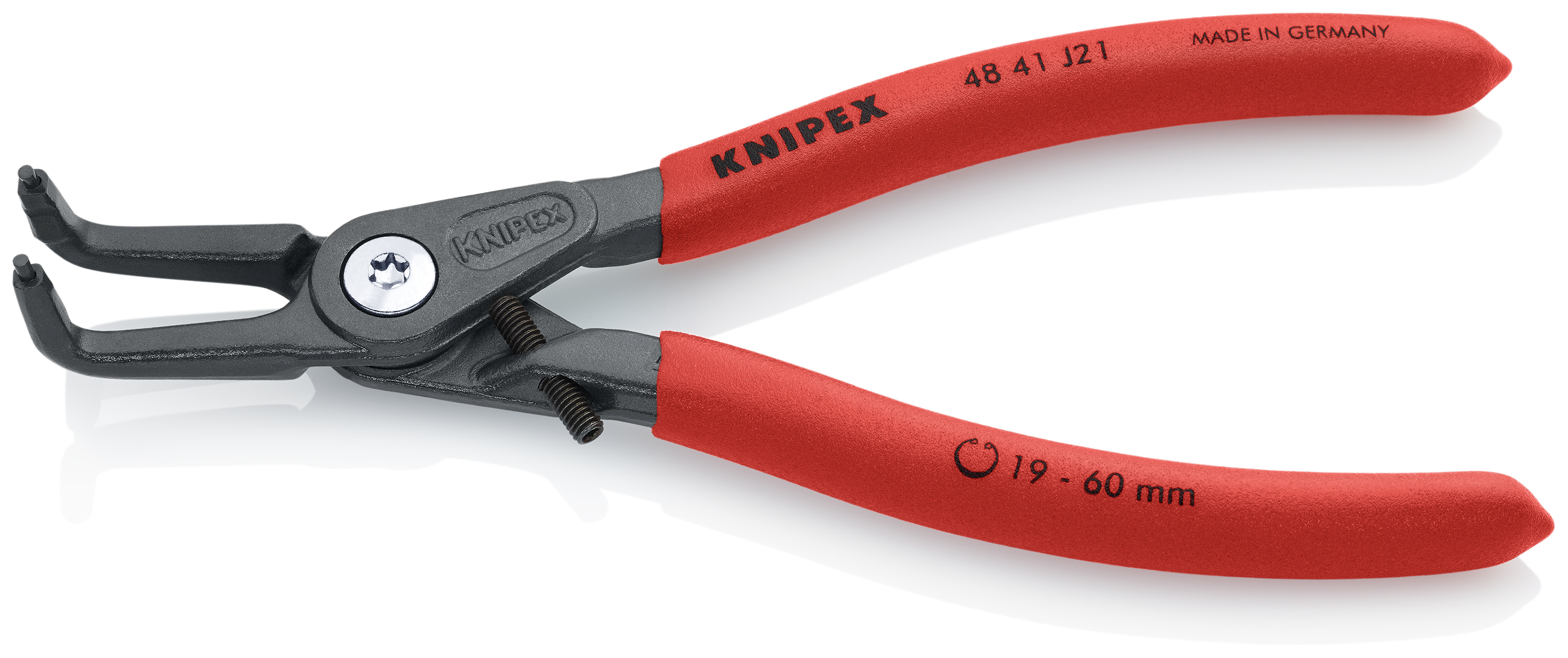 KNIPEX 48 41 J21 Precision Circlip Pliers for internal circlips in bore holes 165 mm grey atramentized with non-slip plastic coating thumbnail 2