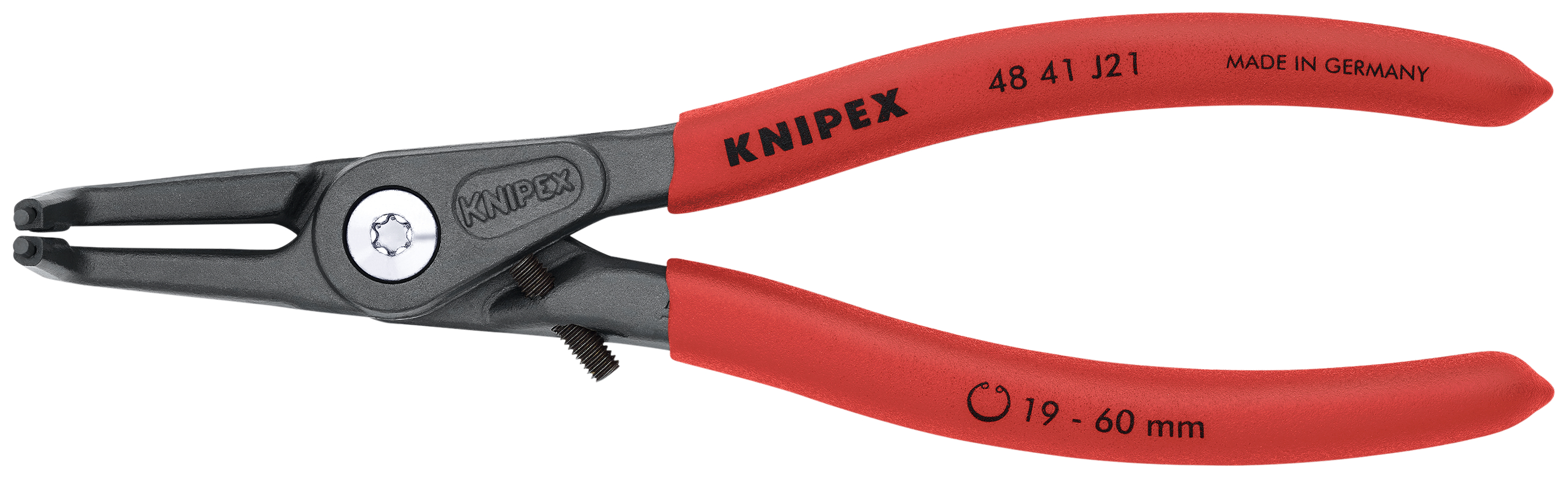 KNIPEX 48 41 J21 Precision Circlip Pliers for internal circlips in bore holes 165 mm grey atramentized with non-slip plastic coating thumbnail 3