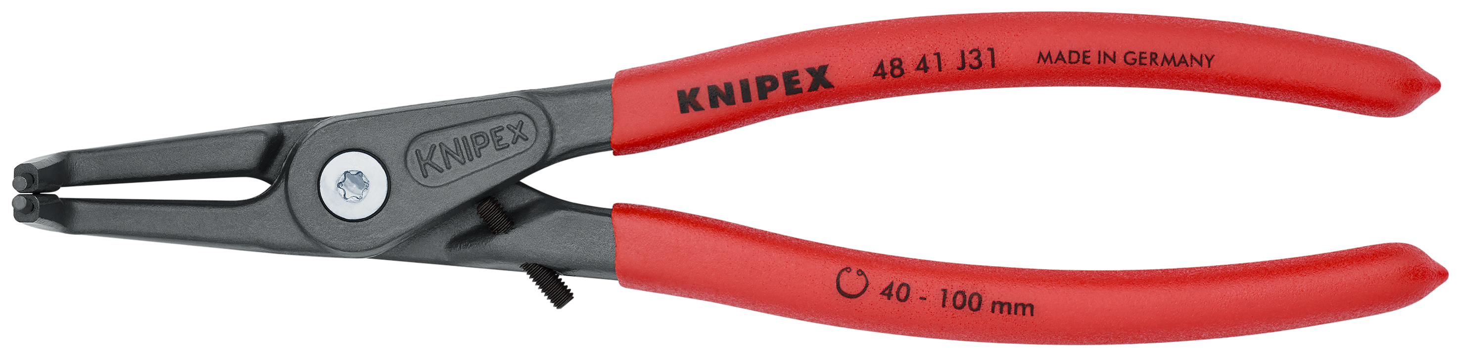KNIPEX 48 41 J31 Precision Circlip Pliers for internal circlips in bore holes 210 mm grey atramentized with non-slip plastic coating thumbnail 3