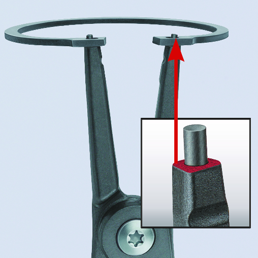 KNIPEX 49 11 A2 SB Precision Circlip Pliers for external circlips on shafts 180 mm grey atramentized with non-slip plastic coating thumbnail 4