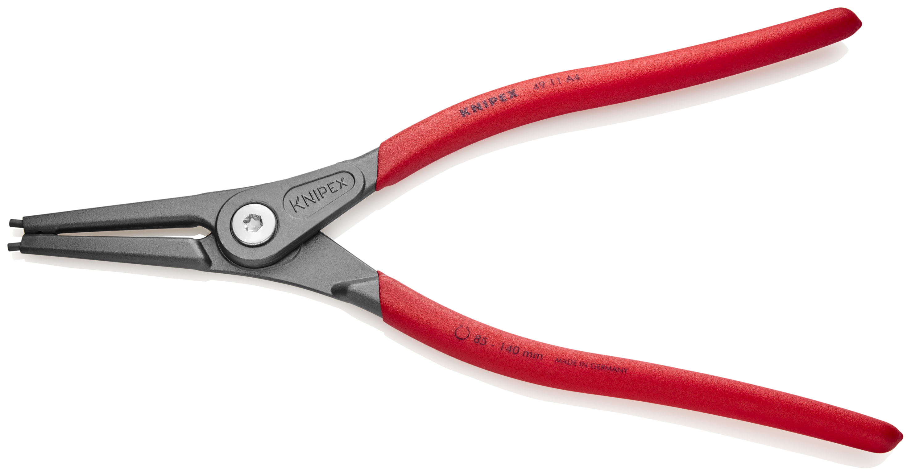 KNIPEX 49 11 A4 SB Precision Circlip Pliers for external circlips on shafts 320 mm grey atramentized with non-slip plastic coating