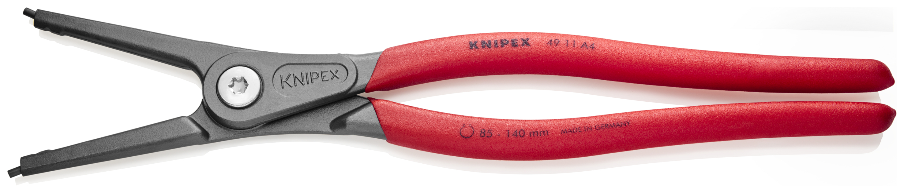 KNIPEX 49 11 A4 SB Precision Circlip Pliers for external circlips on shafts 320 mm grey atramentized with non-slip plastic coating thumbnail 2