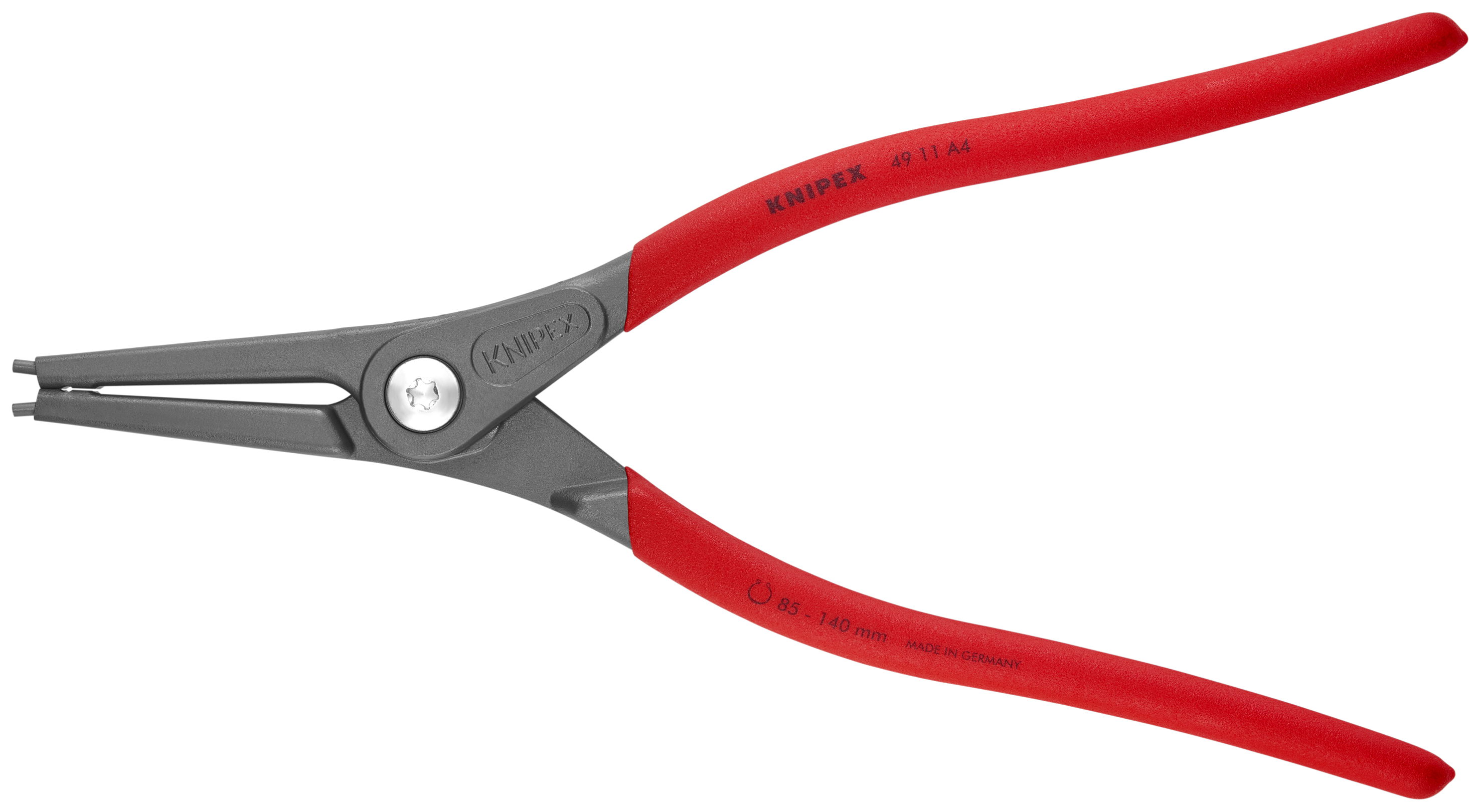 KNIPEX 49 11 A4 Precision Circlip Pliers for external circlips on shafts 320 mm grey atramentized with non-slip plastic coating thumbnail 3