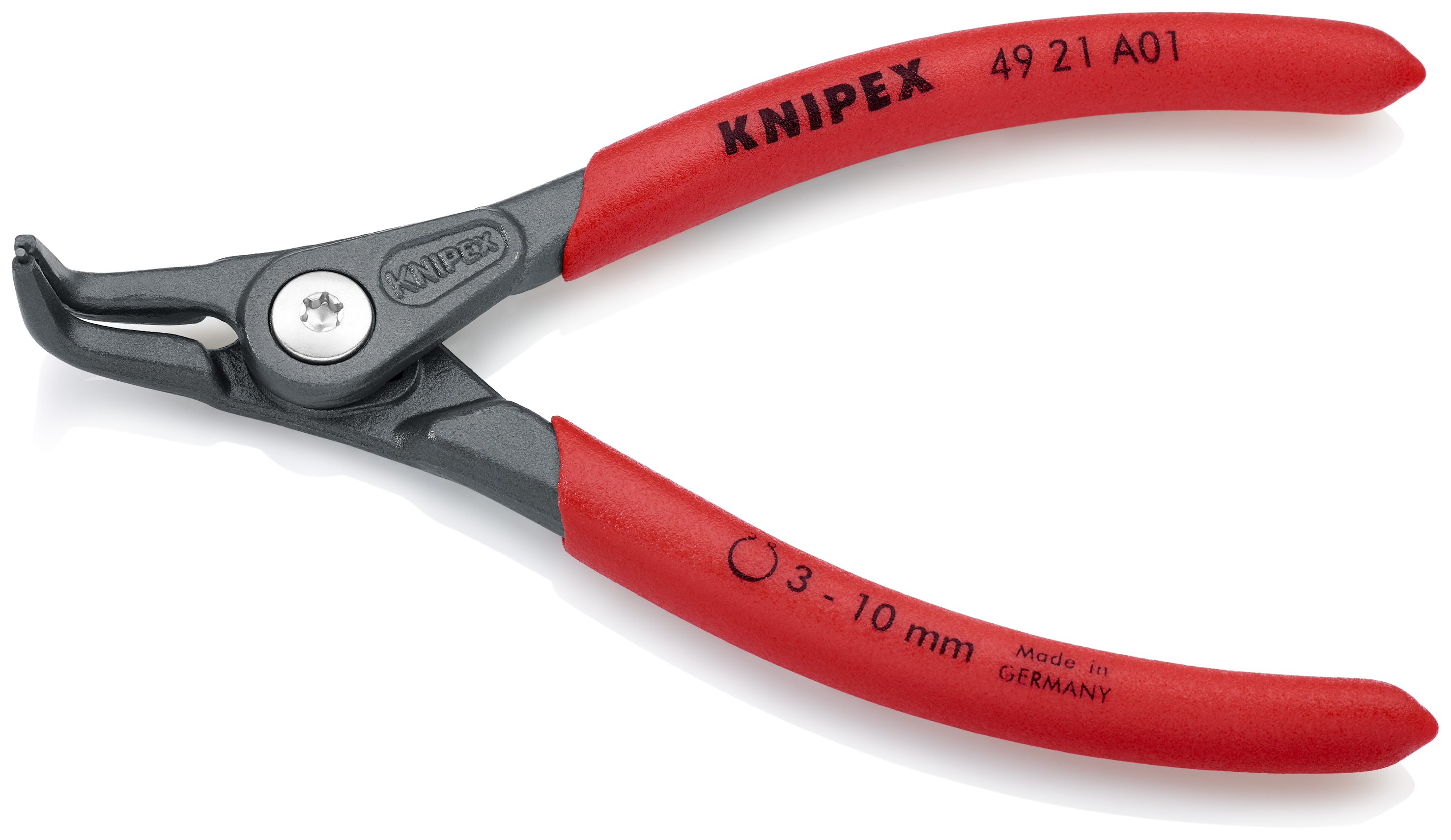 KNIPEX 49 21 A01 Precision Circlip Pliers for external circlips on shafts 130 mm grey atramentized with non-slip plastic coating thumbnail 2