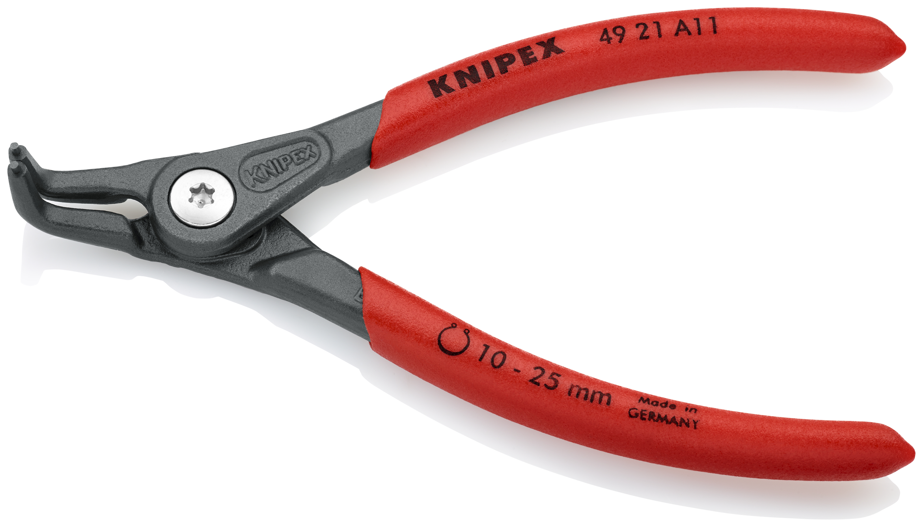KNIPEX 49 21 A11 SB Precision Circlip Pliers for external circlips on shafts 130 mm grey atramentized with non-slip plastic coating