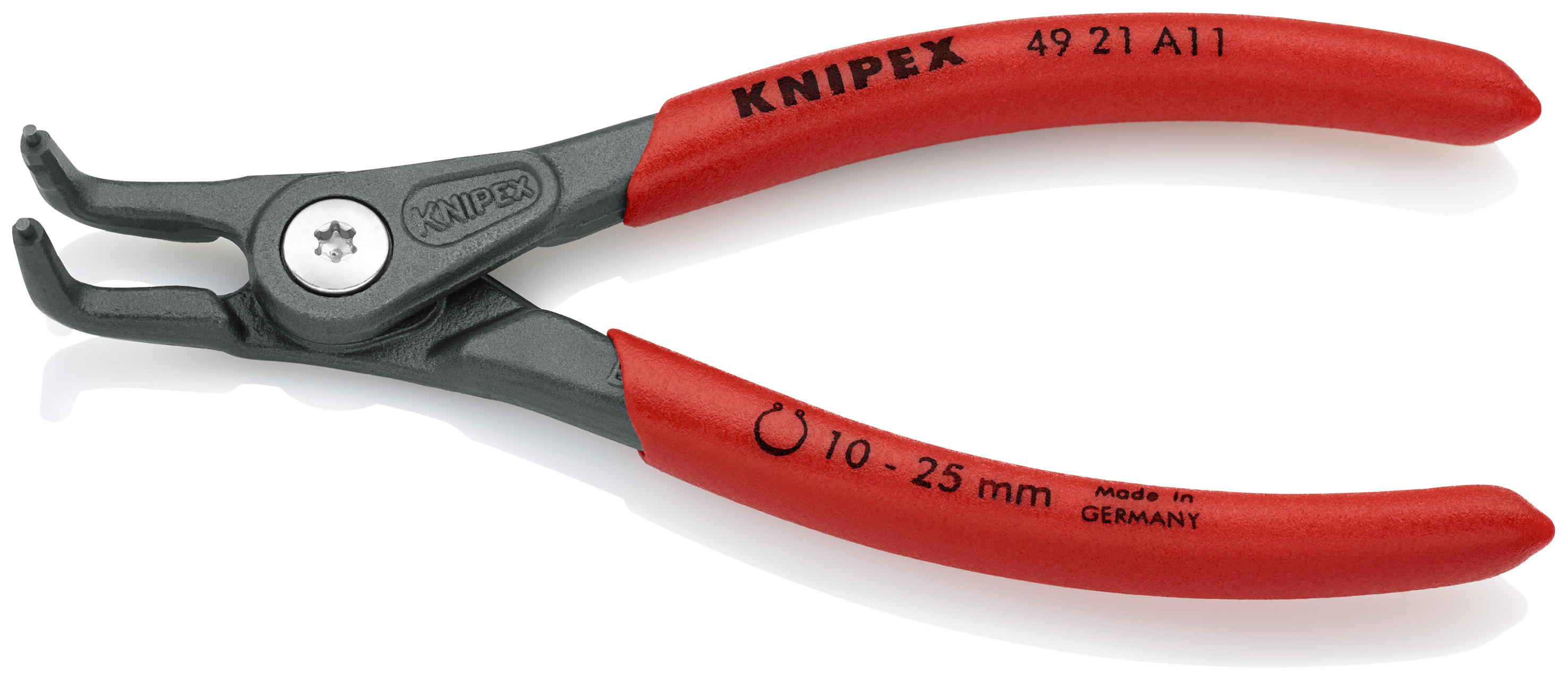 KNIPEX 49 21 A11 SB Precision Circlip Pliers for external circlips on shafts 130 mm grey atramentized with non-slip plastic coating thumbnail 2