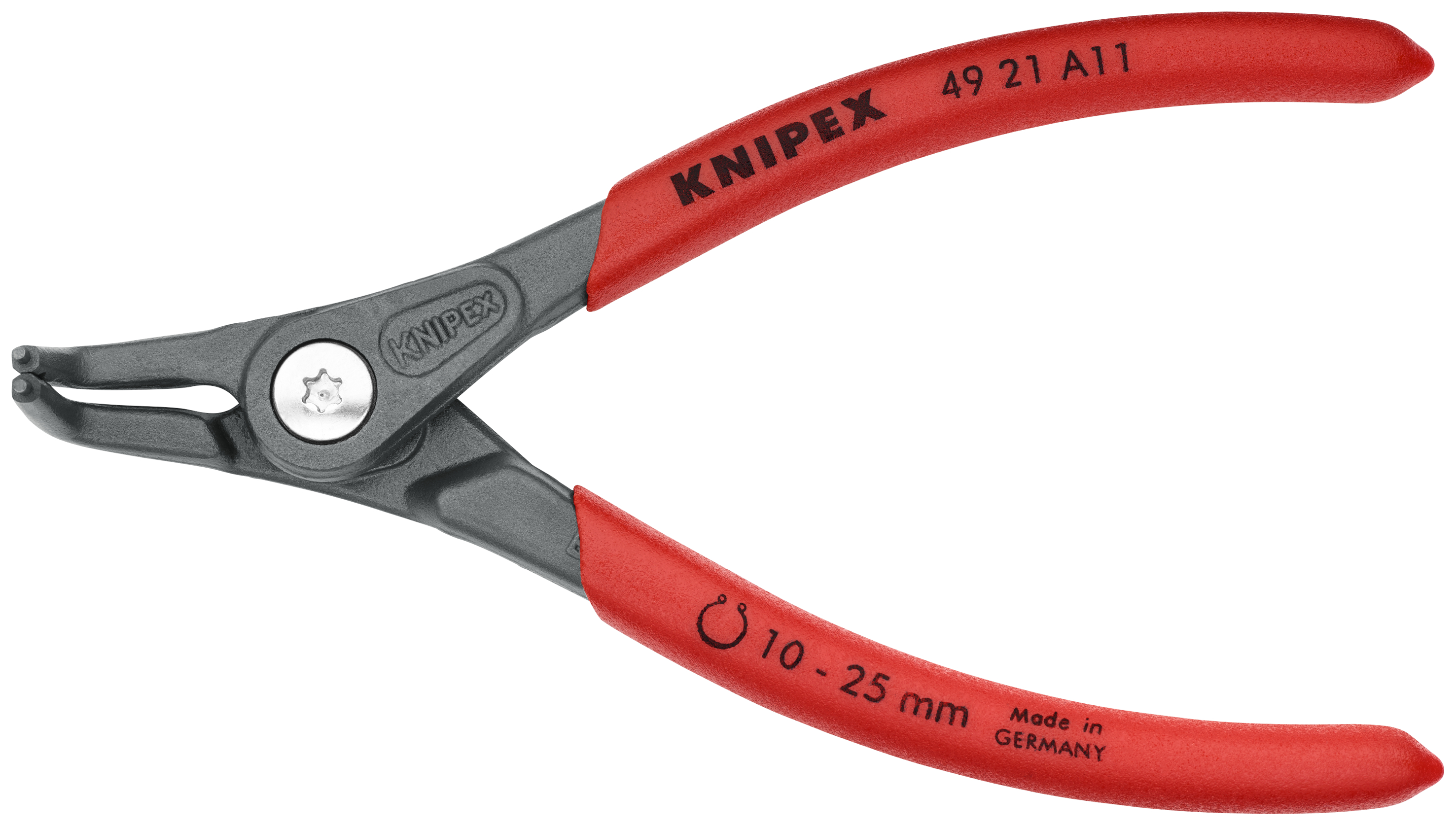 KNIPEX 49 21 A11 SB Precision Circlip Pliers for external circlips on shafts 130 mm grey atramentized with non-slip plastic coating thumbnail 3