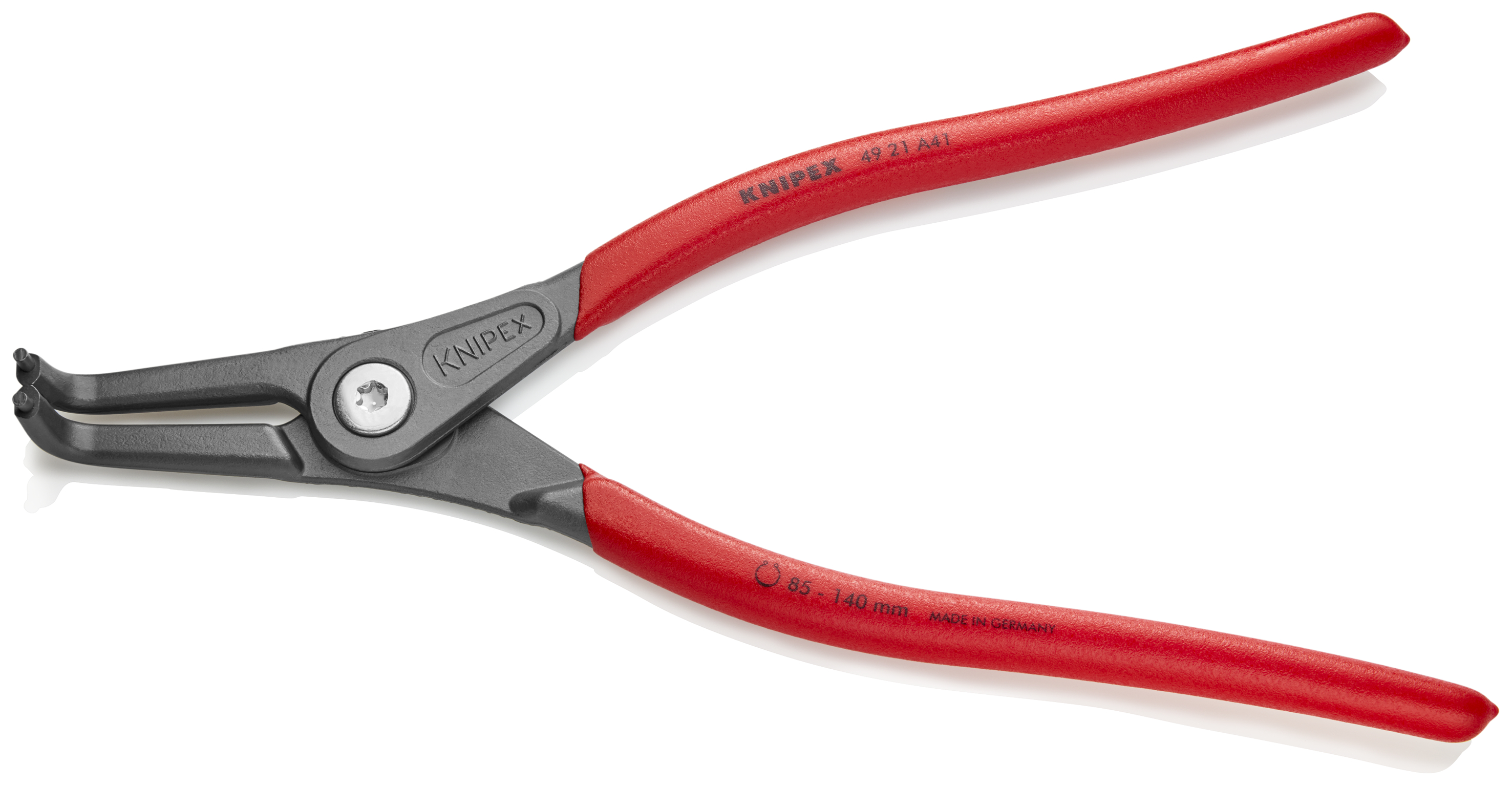 KNIPEX 49 21 A41 SB Precision Circlip Pliers for external circlips on shafts 305 mm grey atramentized with non-slip plastic coating