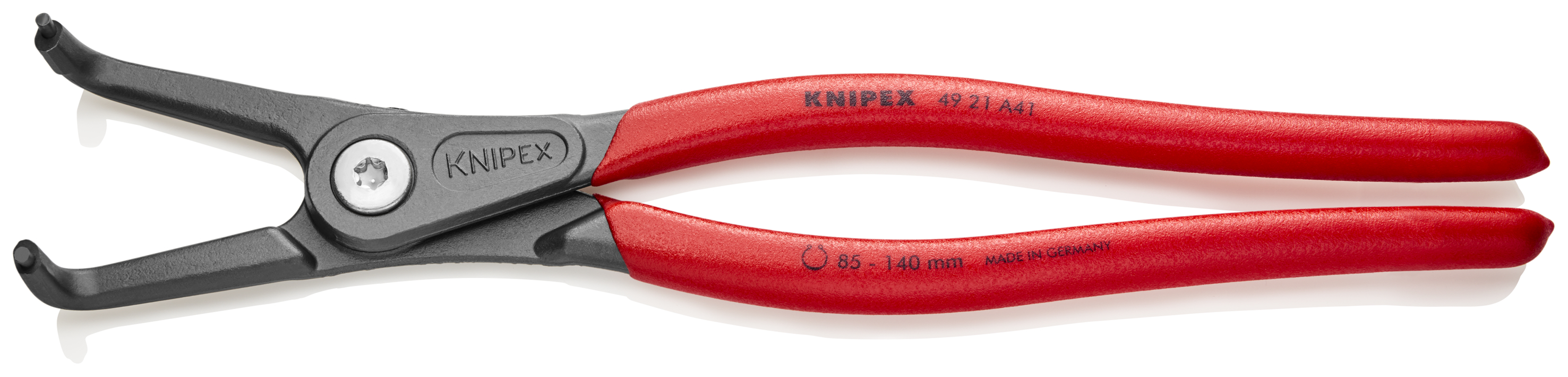 KNIPEX 49 21 A41 SB Precision Circlip Pliers for external circlips on shafts 305 mm grey atramentized with non-slip plastic coating thumbnail 2