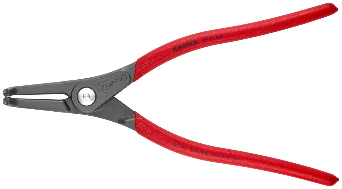 KNIPEX 49 21 A41 SB Precision Circlip Pliers for external circlips on shafts 305 mm grey atramentized with non-slip plastic coating thumbnail 4