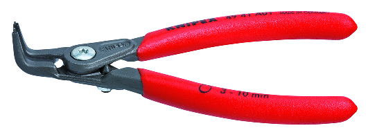 KNIPEX 49 41 A01 Precision Circlip Pliers for external circlips on shafts 130 mm grey atramentized with non-slip plastic coating
