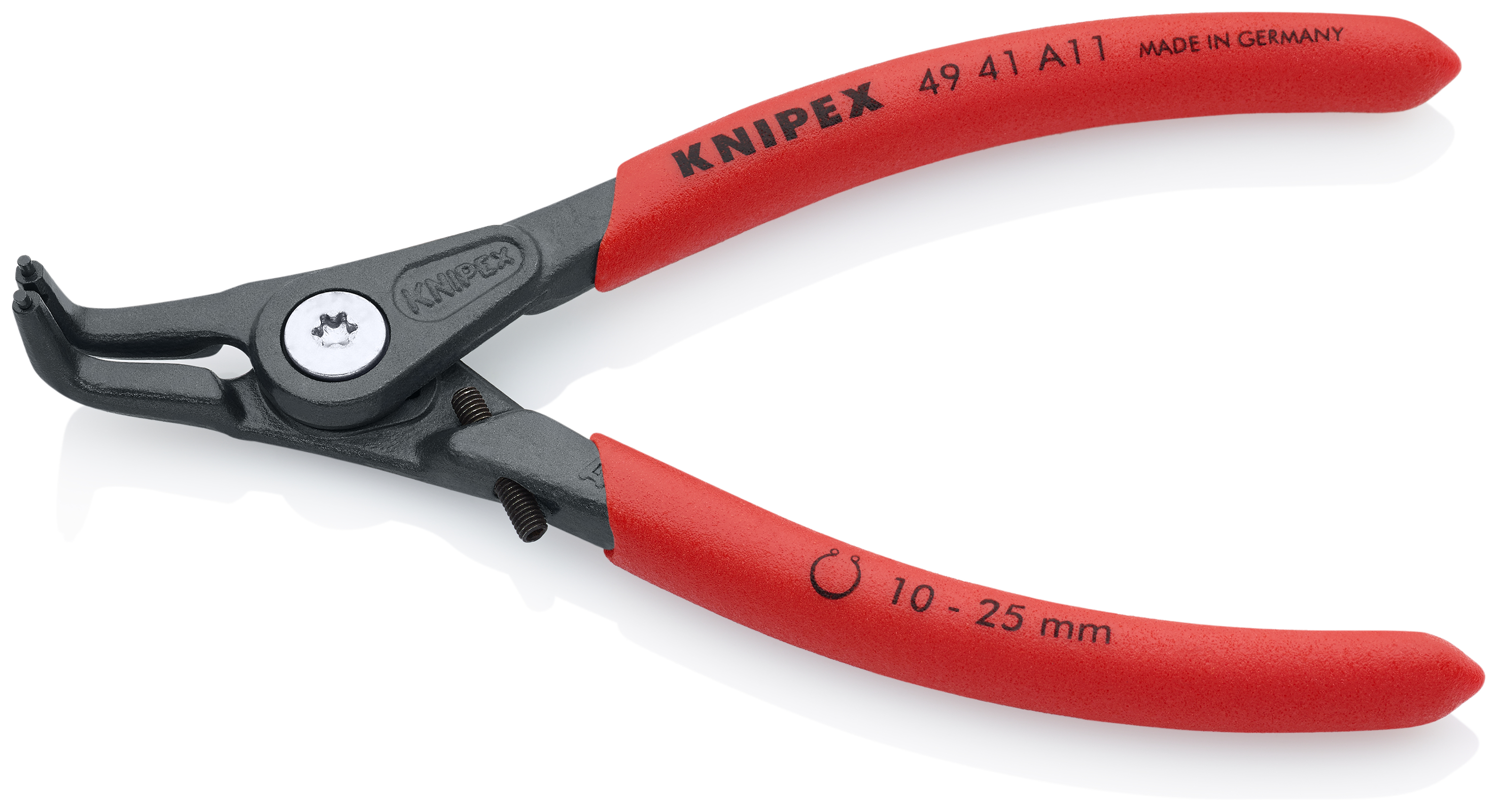 KNIPEX 49 41 A11 Precision Circlip Pliers for external circlips on shafts 130 mm grey atramentized with non-slip plastic coating