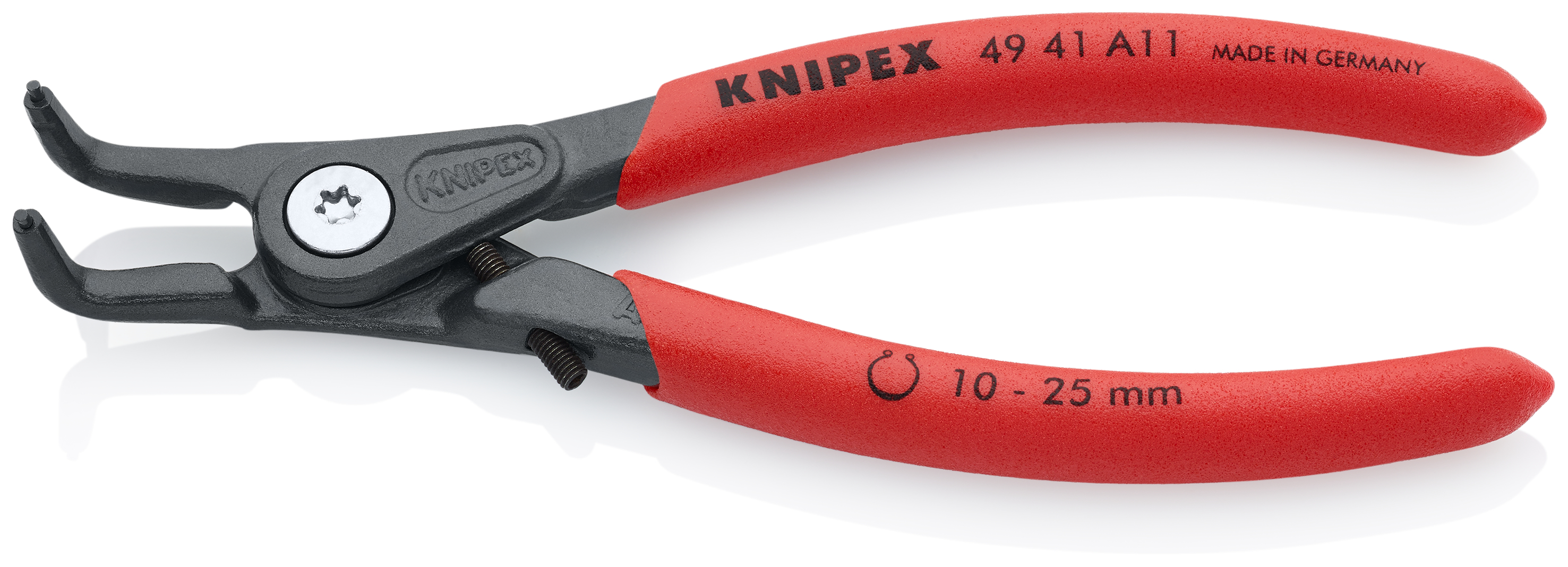 KNIPEX 49 41 A11 Precision Circlip Pliers for external circlips on shafts 130 mm grey atramentized with non-slip plastic coating thumbnail 2
