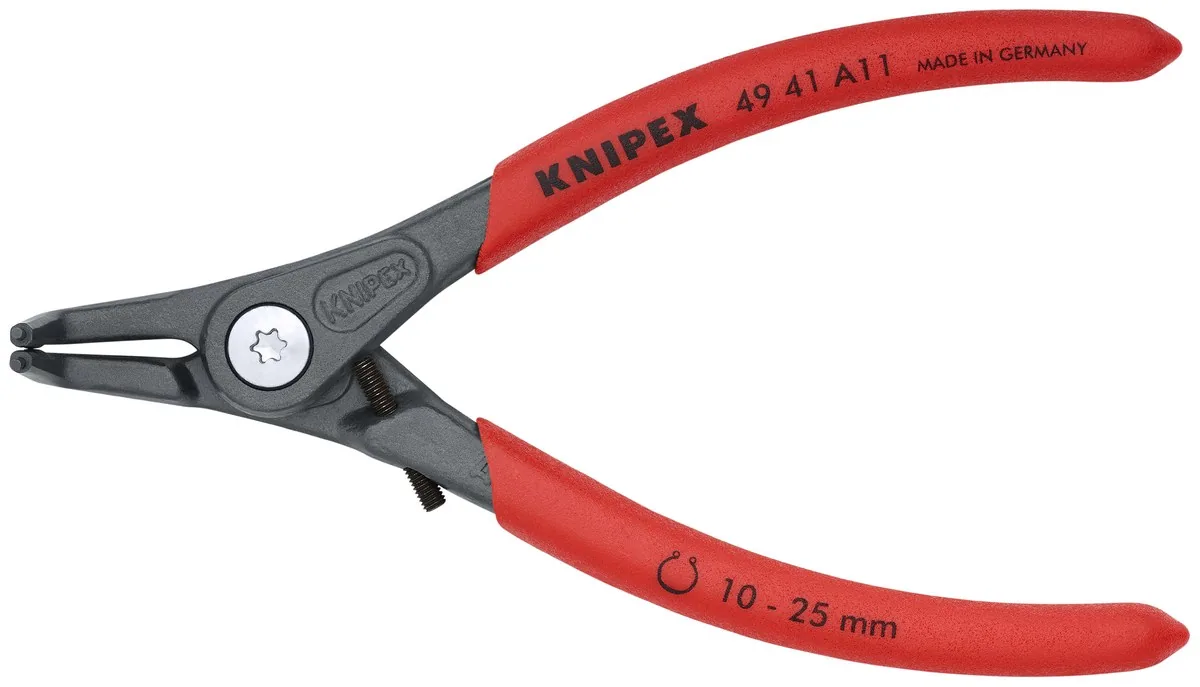 KNIPEX 49 41 A11 Precision Circlip Pliers for external circlips on shafts 130 mm grey atramentized with non-slip plastic coating thumbnail 5