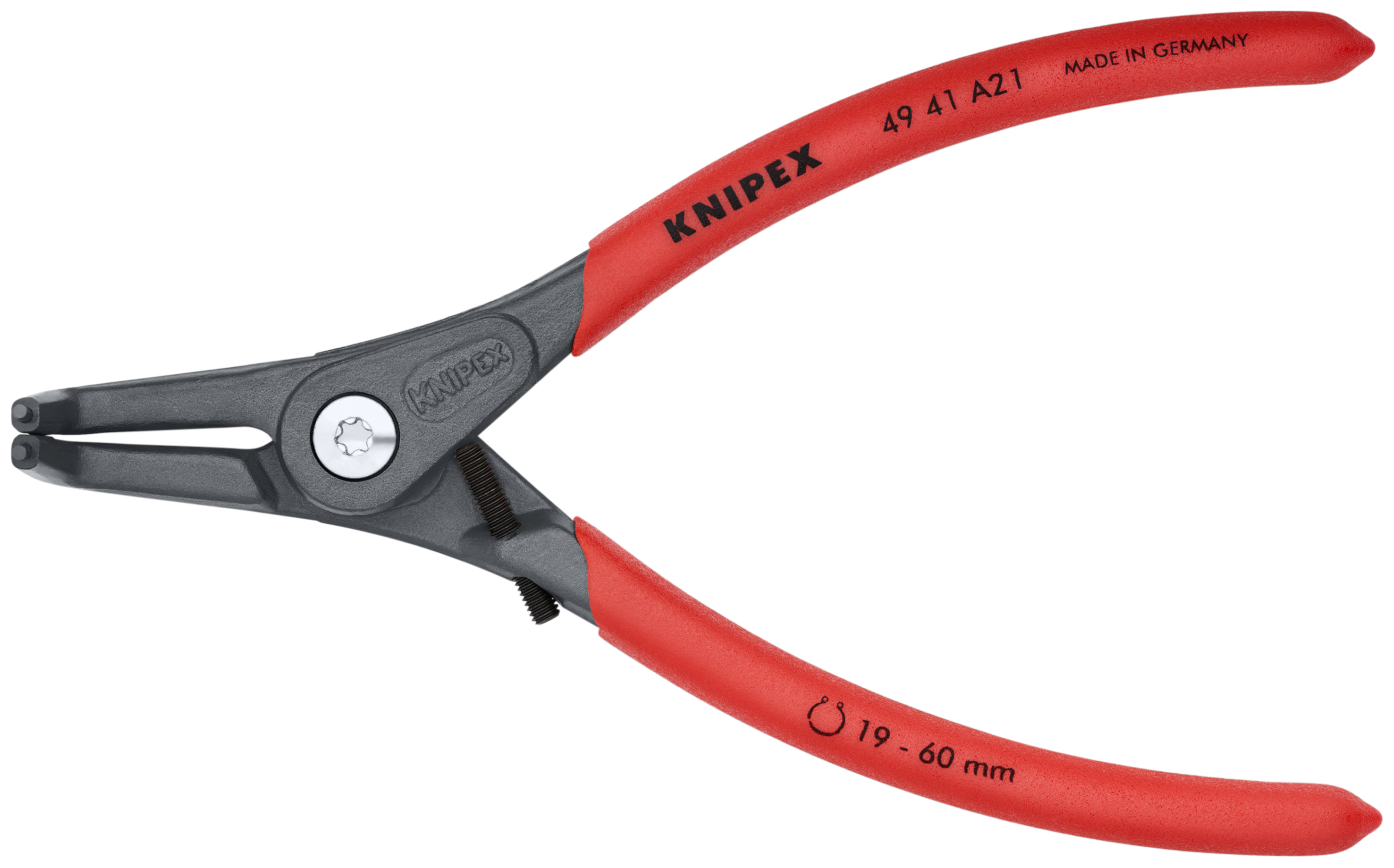KNIPEX 49 41 A21 Precision Circlip Pliers for external circlips on shafts 165 mm grey atramentized with non-slip plastic coating thumbnail 3