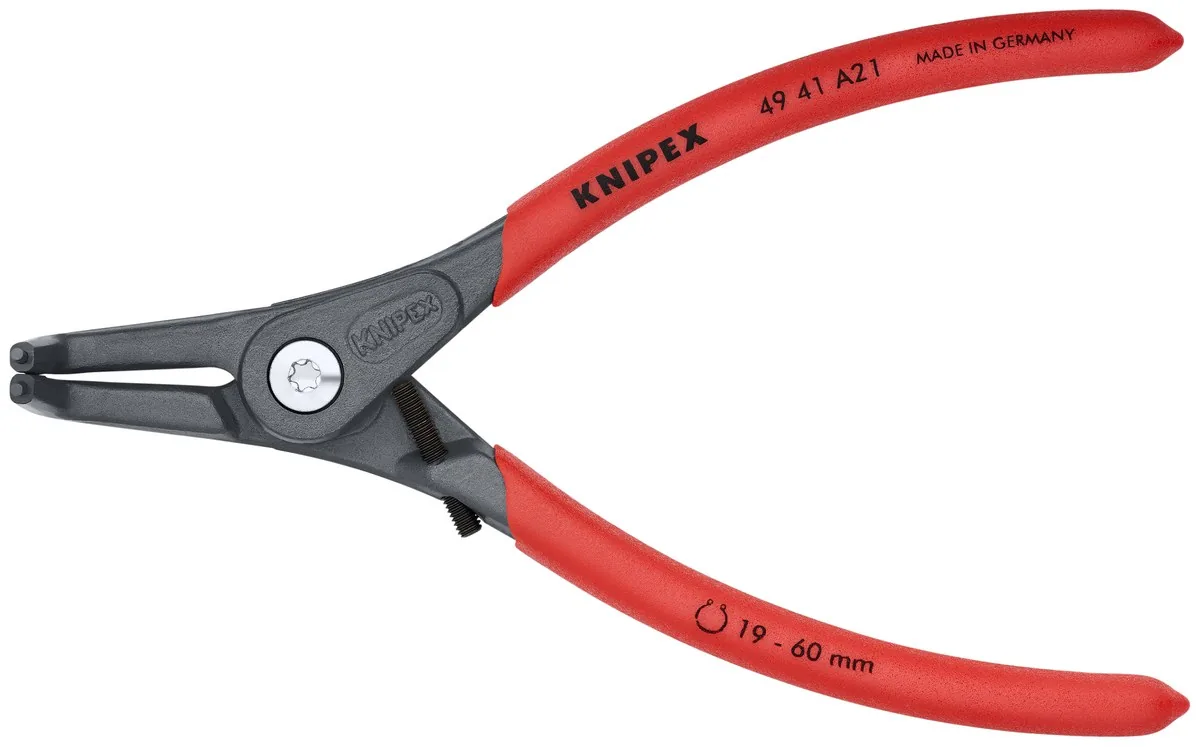 KNIPEX 49 41 A21 Precision Circlip Pliers for external circlips on shafts 165 mm grey atramentized with non-slip plastic coating thumbnail 4