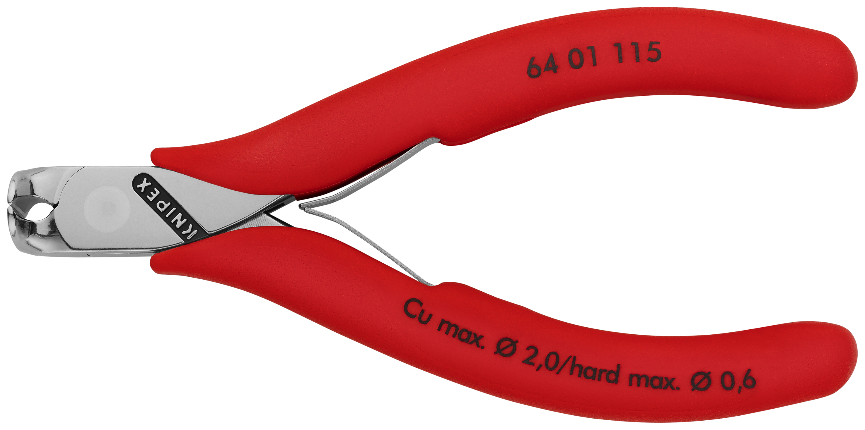 KNIPEX 64 01 115 Electronics End Cutting Nipper 115 mm with non-slip plastic grips mirror polished thumbnail 4