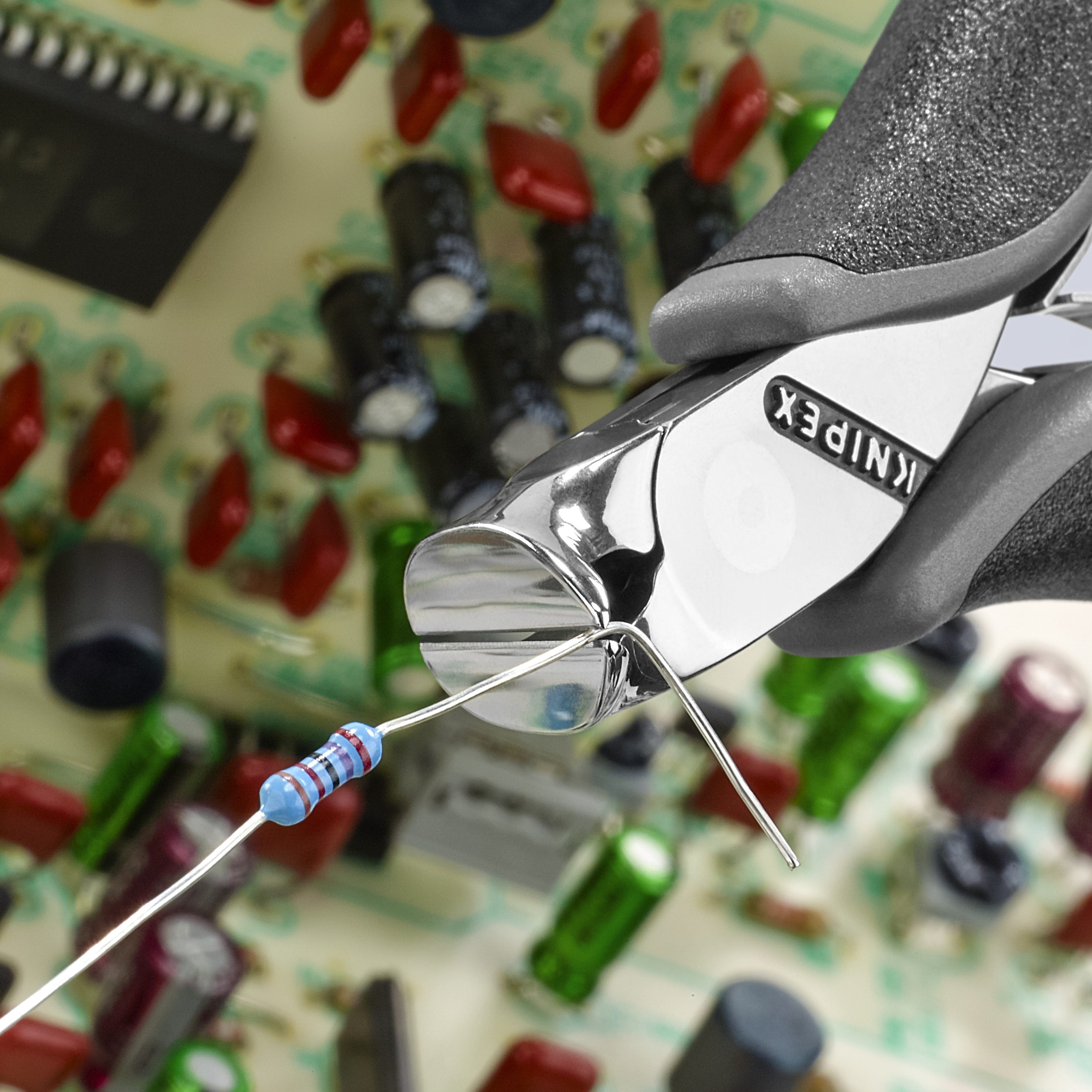 KNIPEX 64 32 120 ESD Electronics End Cutting Nippers ESD 120 mm with multi-component handles mirror polished thumbnail 3