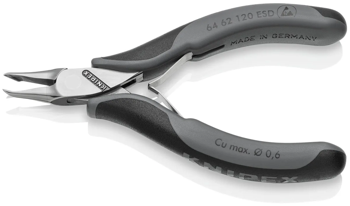 KNIPEX 64 62 120 ESD Electronics End Cutting Nippers ESD 120 mm with multi-component handles mirror polished thumbnail 3