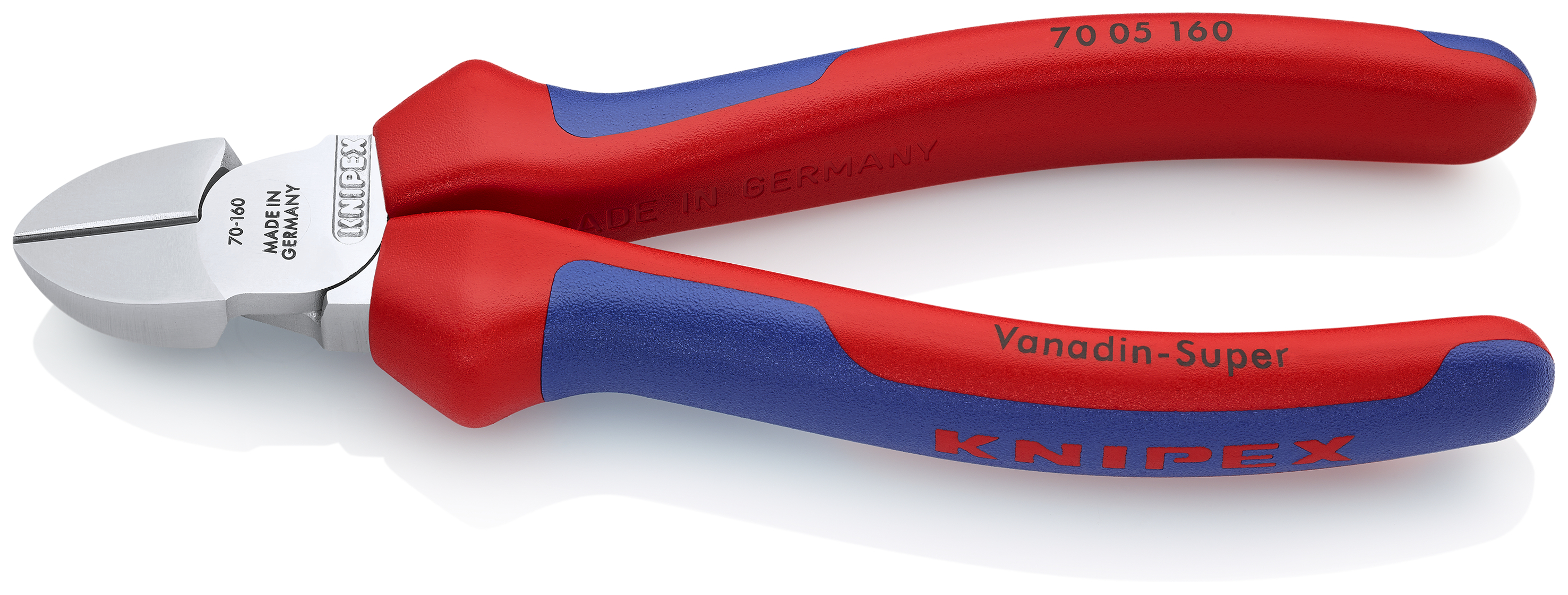 KNIPEX 70 05 160 SB Diagonal Cutter 160 mm chrome-plated with comfort handles chrome-plated
