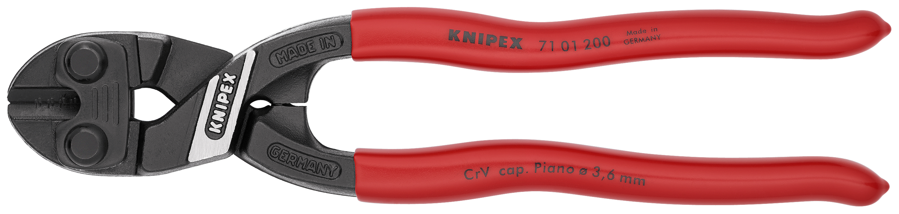 KNIPEX 71 01 200 SB CoBolt® Compact Bolt Cutter 200 mm black atramentized with plastic coating thumbnail 6
